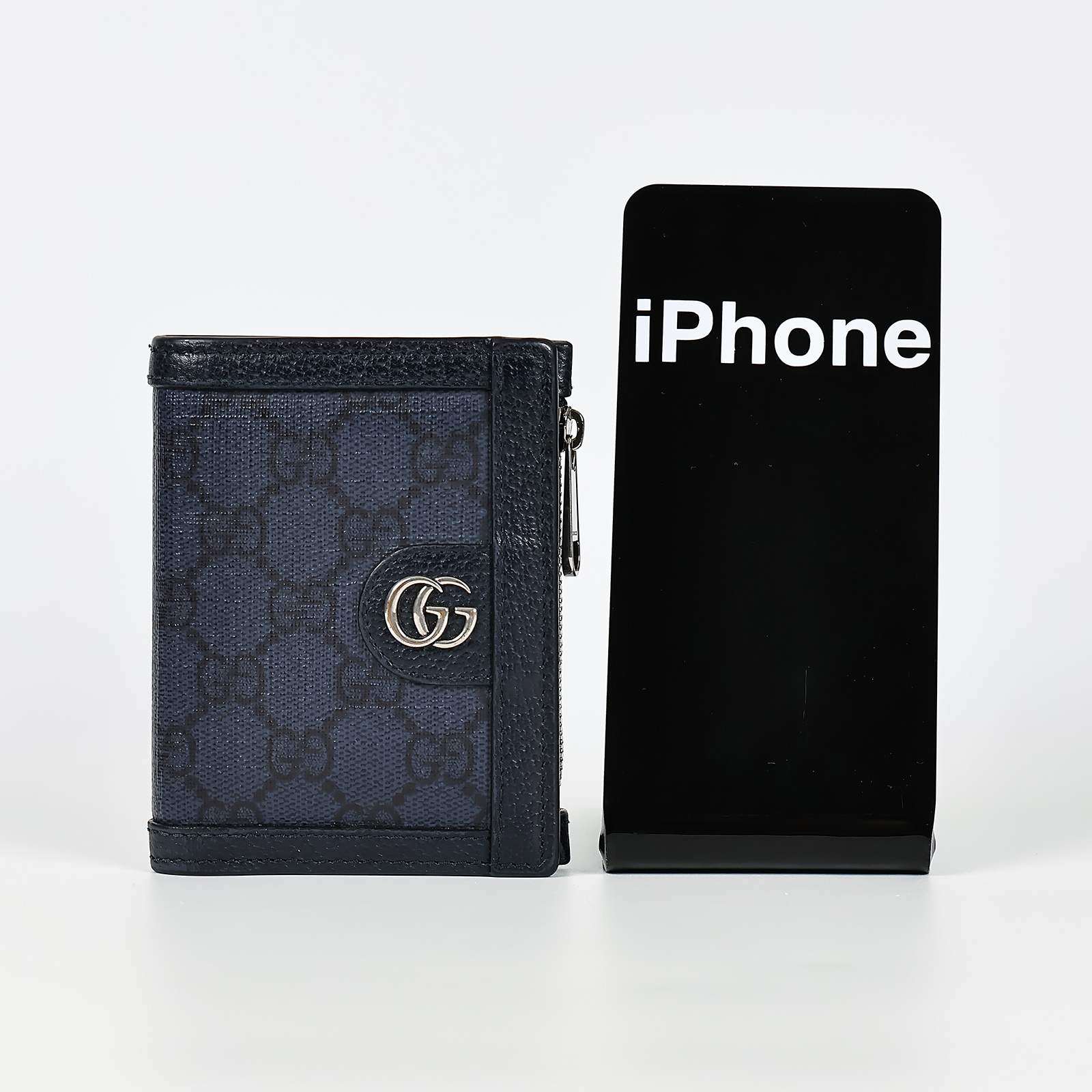 古馳 GUCCI Ophidia 760238 藍原花對折短夾 原廠盒子/防塵袋