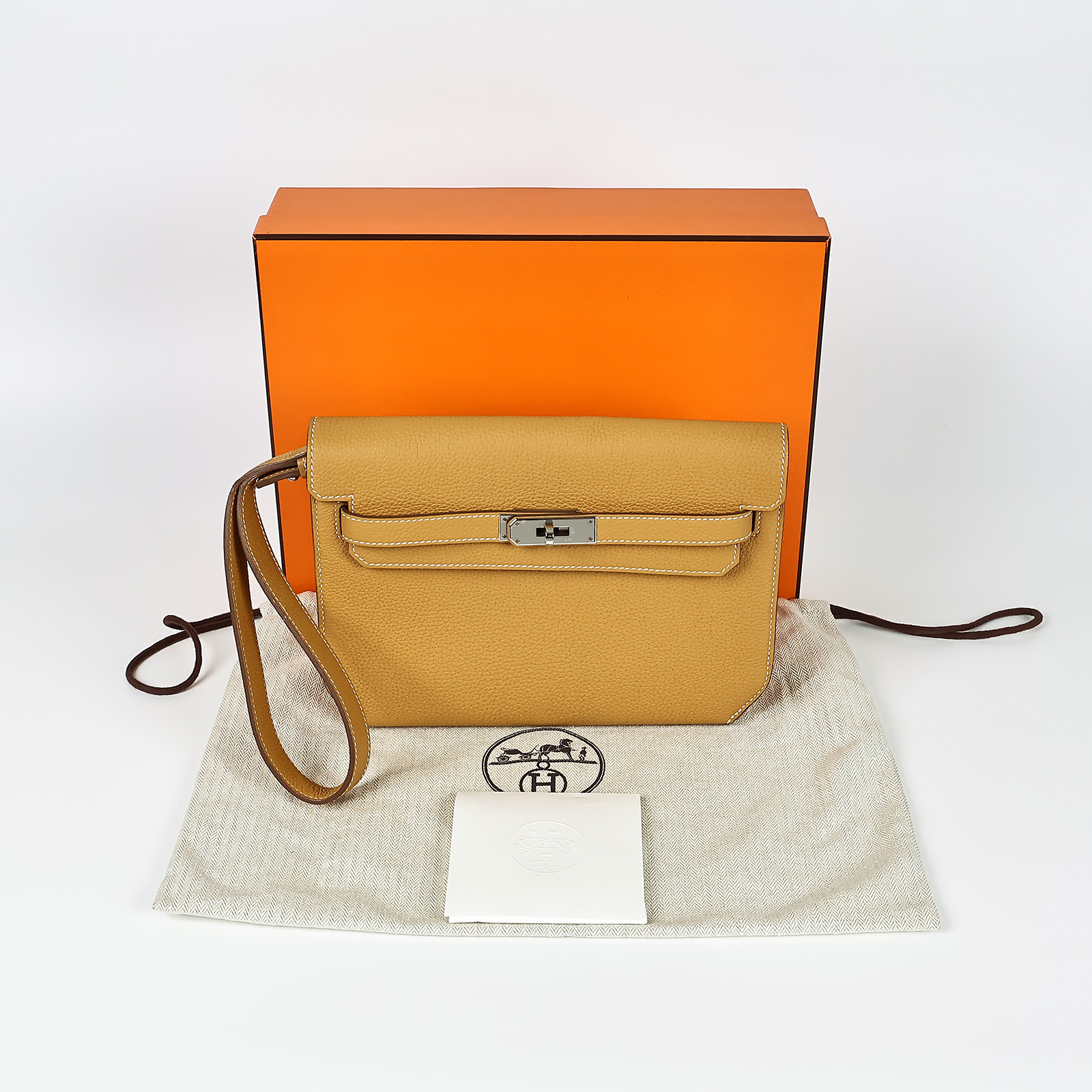 愛馬仕 Hermes kelly Depeches 25 手拿包 DP25 B刻 沙灘金銀扣KELLY DEPECHES 25 原廠盒子/防塵袋/背帶/購買證明