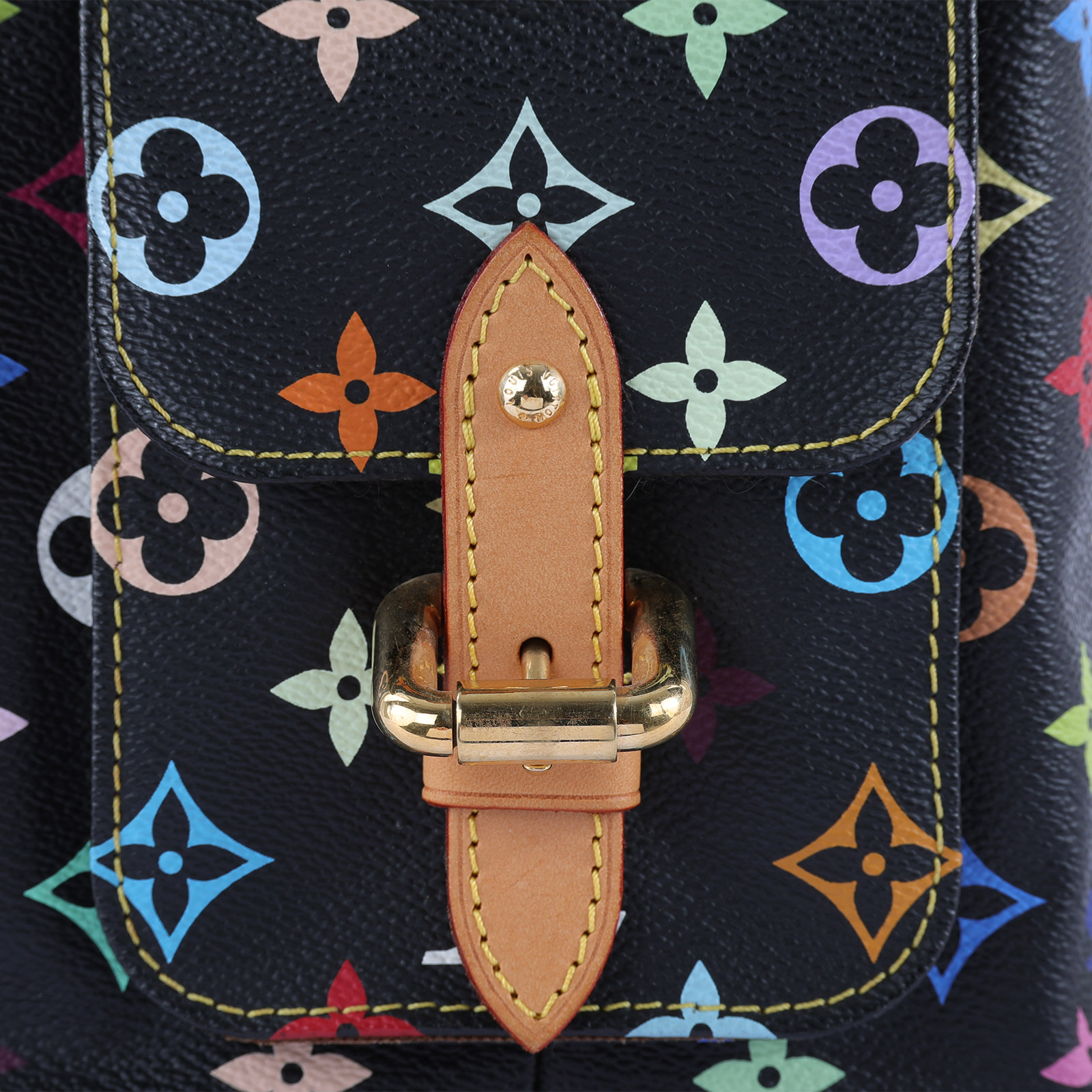 路易威登 LOUIS VUITTON 村上隆聯名 Noé 束口 水桶包 M42230 黑彩原花MULTICOLOR NOE水桶包 無附屬品
