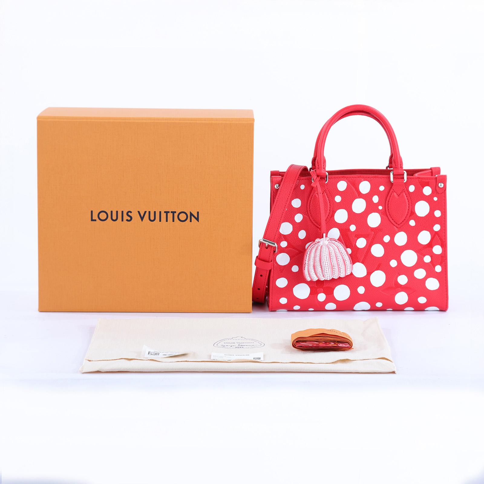 路易威登 LOUIS VUITTON 聯名YK 草間彌生 OnTheGo PM 肩背 托特包 M46412 晶片款  防塵袋/背帶/吊牌