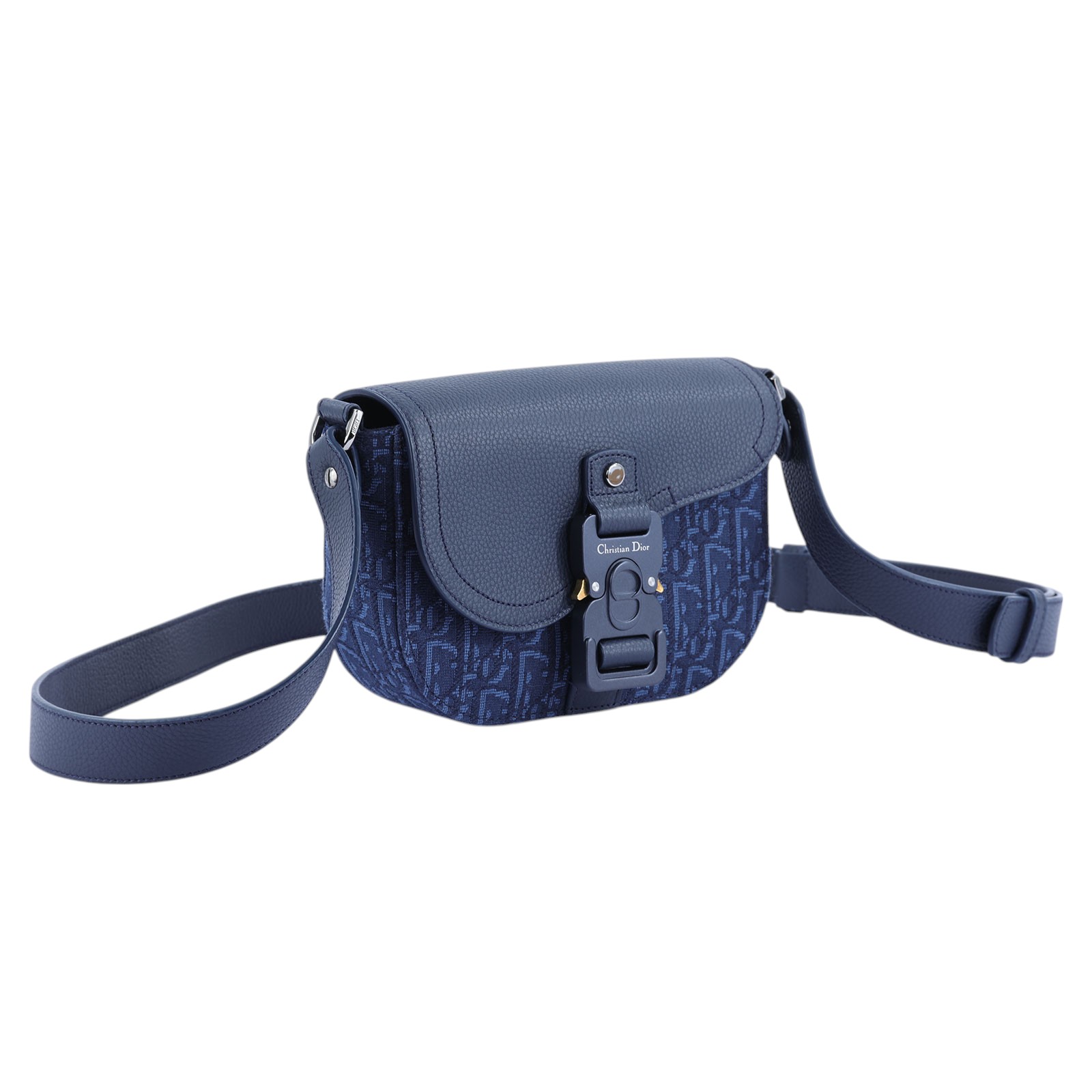 迪奧 CHRISTIAN DIOR Saddle 迷你 翻蓋 郵差包 2ADCA435YKS 藍緹花SADDLE郵差包MINI 原廠盒子/防塵袋/背帶