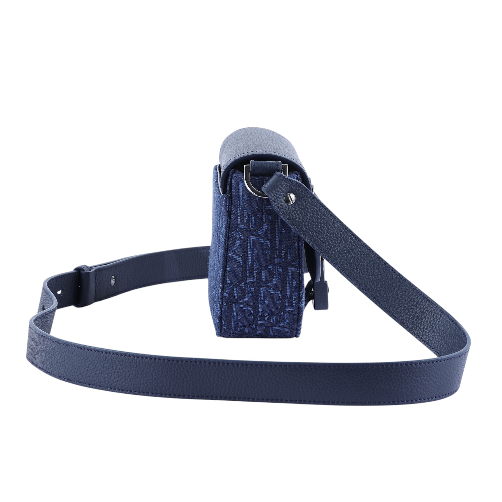 迪奧 CHRISTIAN DIOR Saddle 迷你 翻蓋 郵差包 2ADCA435YKS 藍緹花SADDLE郵差包MINI 原廠盒子/防塵袋/背帶