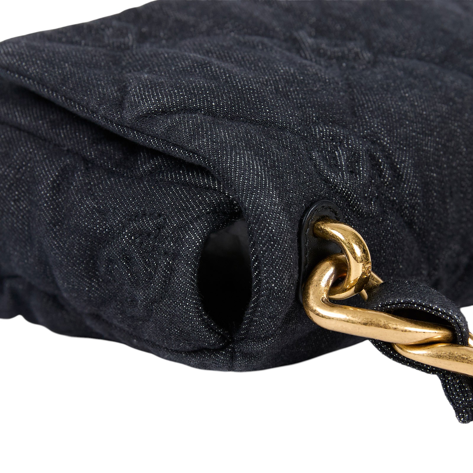 香奈兒 CHANEL 粗鍊條 肩背 口蓋包 AS3216 晶片款 黑牛仔粗鍊肩背包 原廠盒子/防塵袋