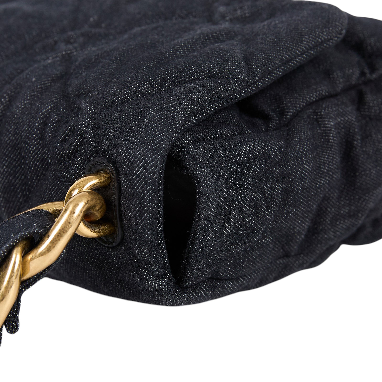 香奈兒 CHANEL 粗鍊條 肩背 口蓋包 AS3216 晶片款 黑牛仔粗鍊肩背包 原廠盒子/防塵袋