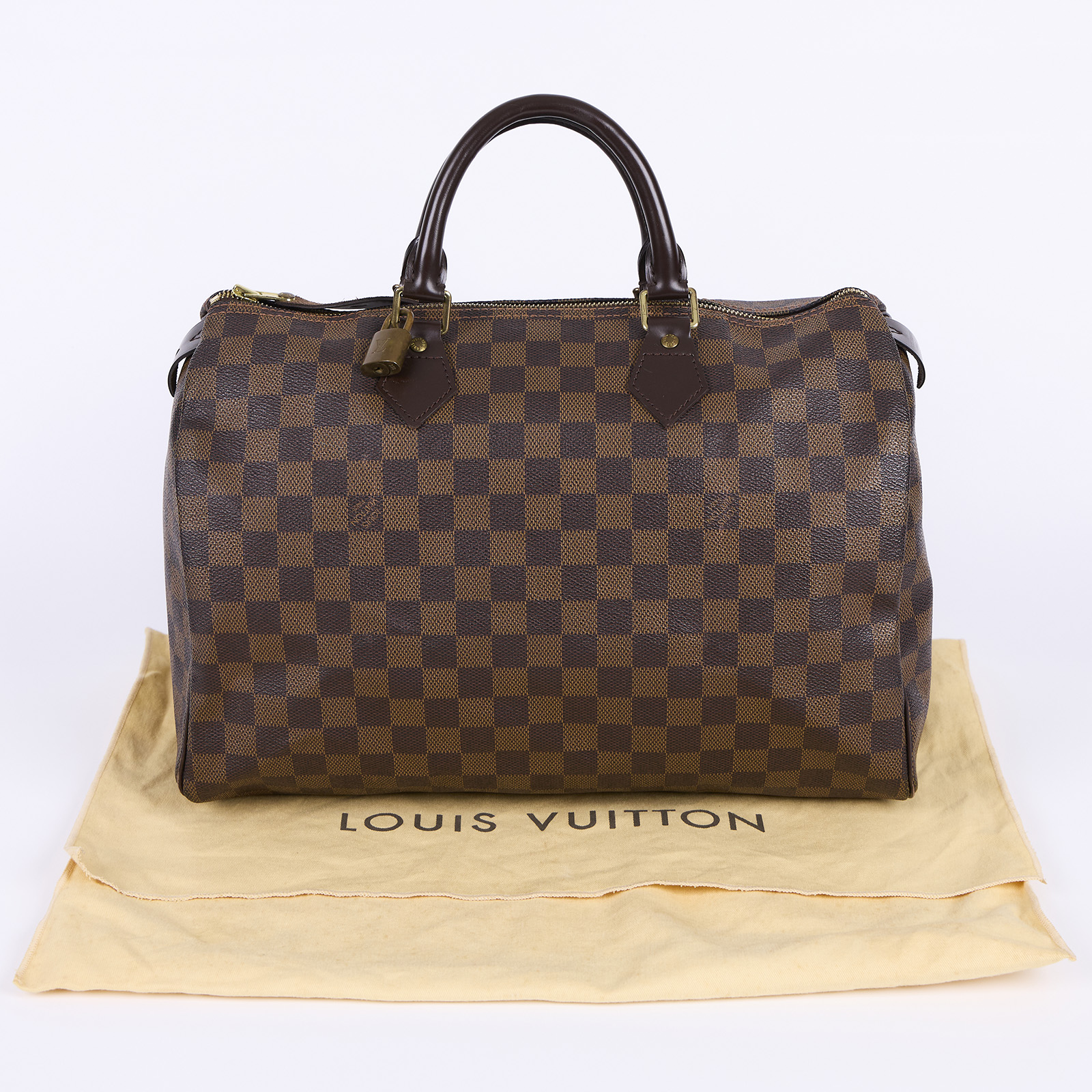 路易威登 LOUIS VUITTON Speedy 35 棕棋盤 手提波士頓包 N41523 棋盤SPEEDY35 防塵袋/鎖頭