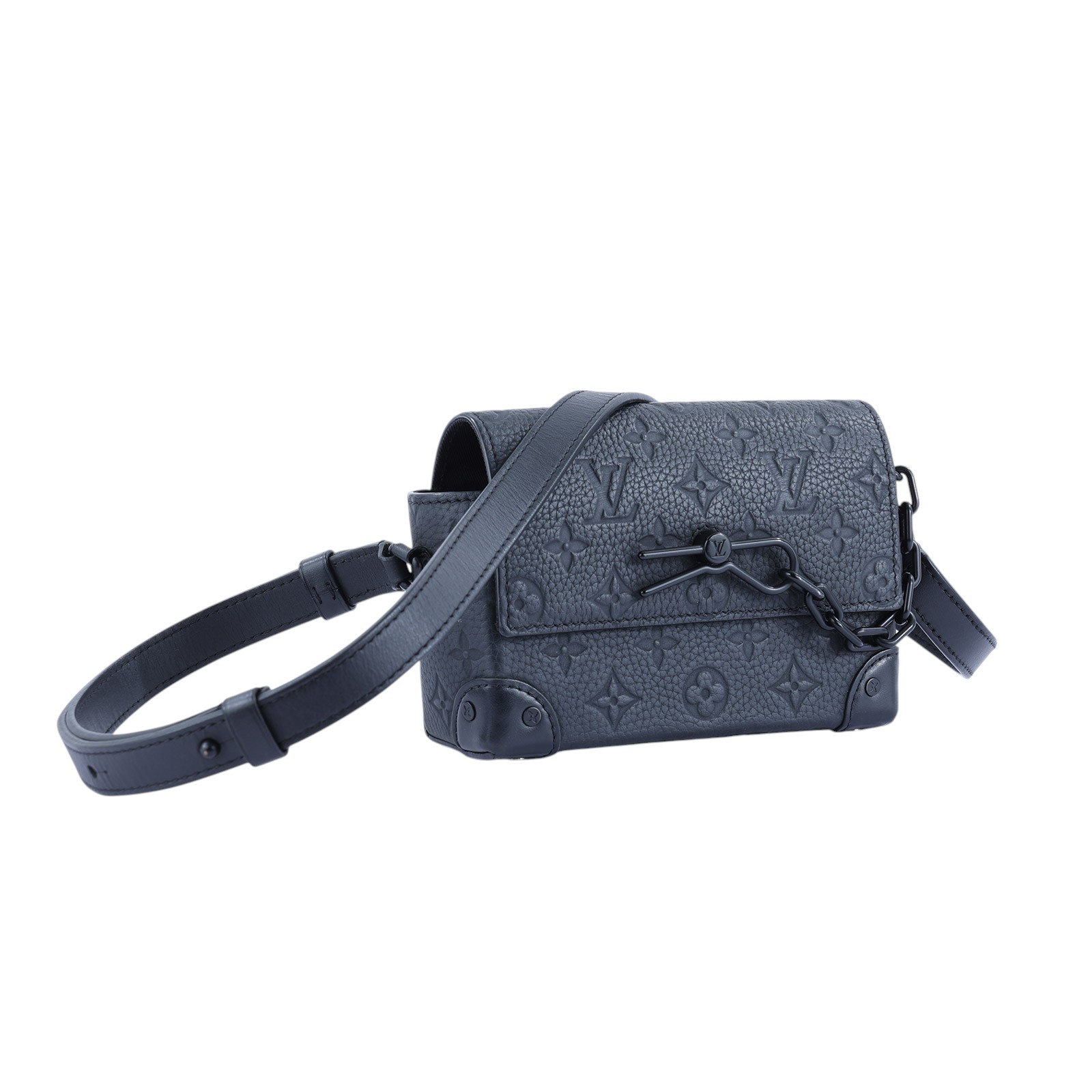 路易威登 LOUIS VUITTON Steamer 隨身 錢包 黑色 M81746 晶片款 黑原花壓紋STEAMER肩背包 原廠盒子/防塵袋/購買證明