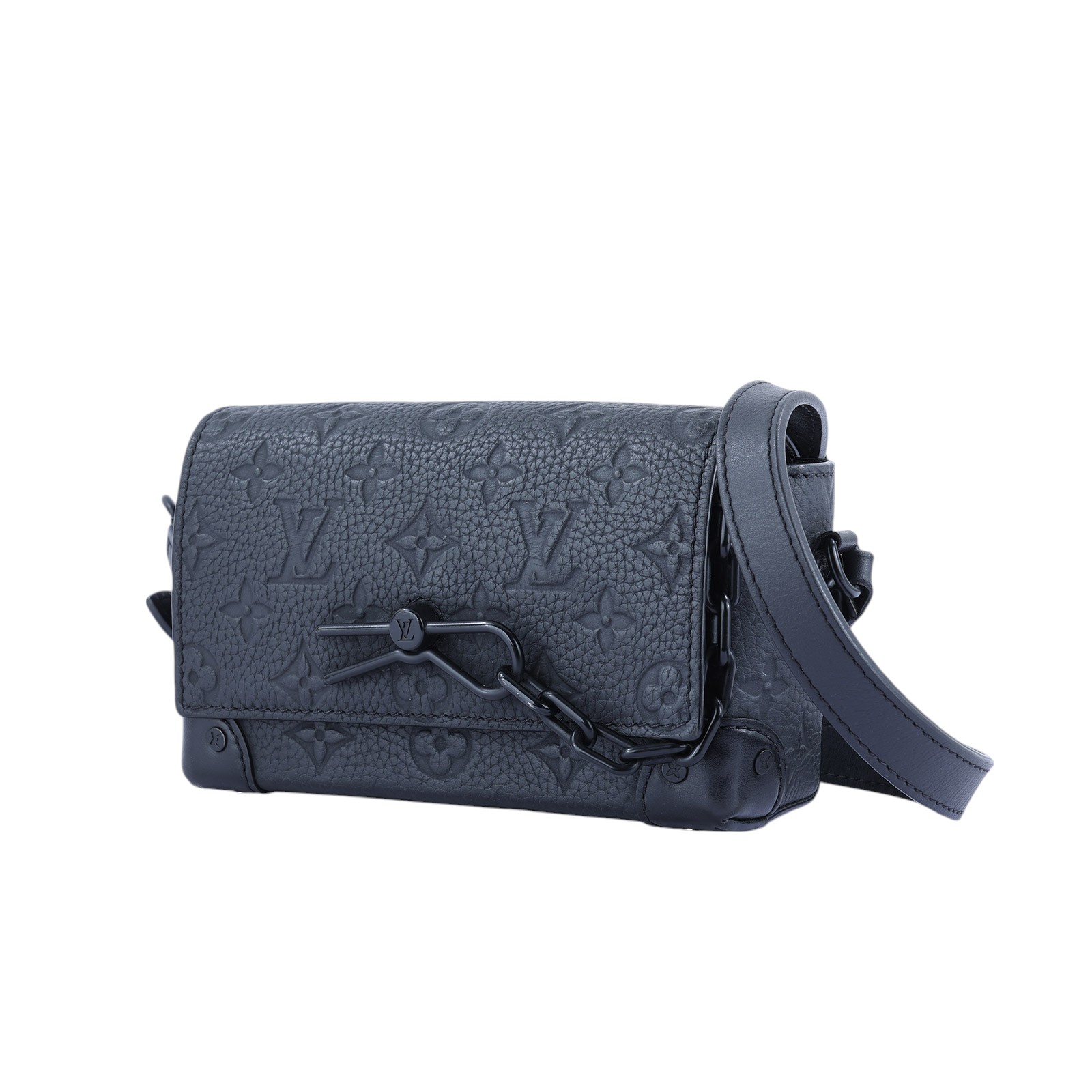 路易威登 LOUIS VUITTON Steamer 隨身 錢包 黑色 M81746 晶片款 黑原花壓紋STEAMER肩背包 原廠盒子/防塵袋/購買證明