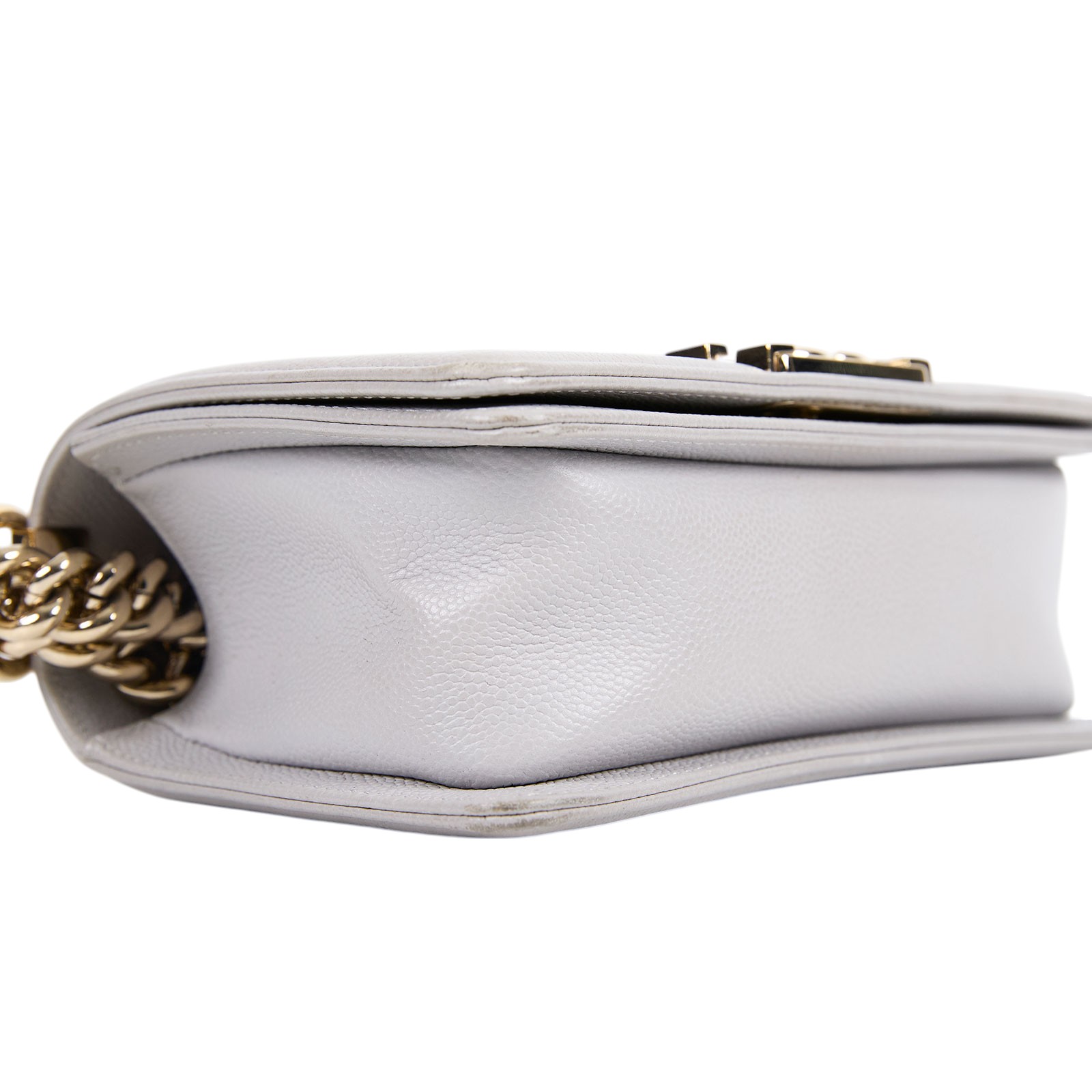 香奈兒 CHANEL Boy 20 小型 口蓋包 A67085 晶片款 灰荔枝牛BOY20 原廠盒子/防塵袋/購買證明