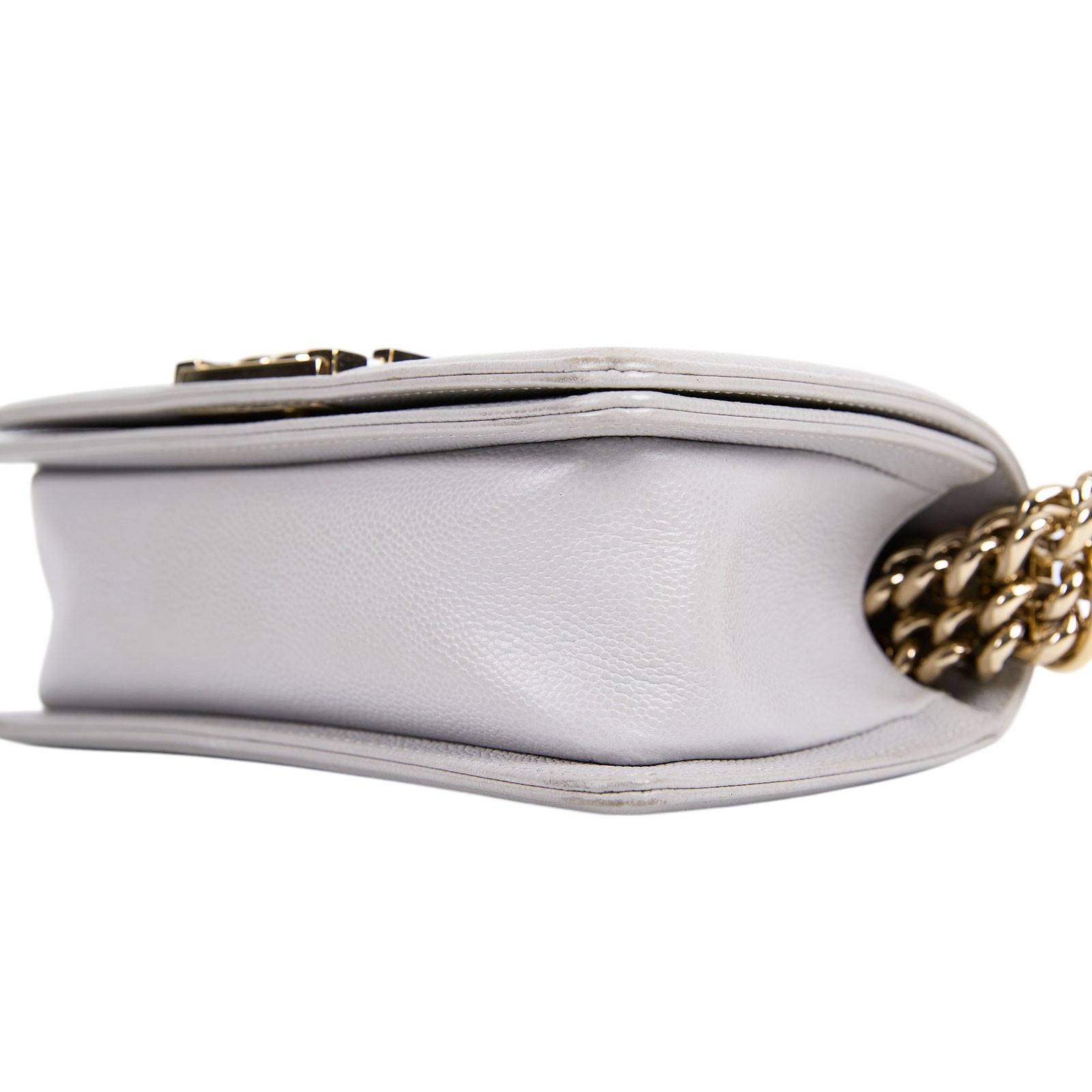 香奈兒 CHANEL Boy 20 小型 口蓋包 A67085 晶片款 灰荔枝牛BOY20 原廠盒子/防塵袋/購買證明