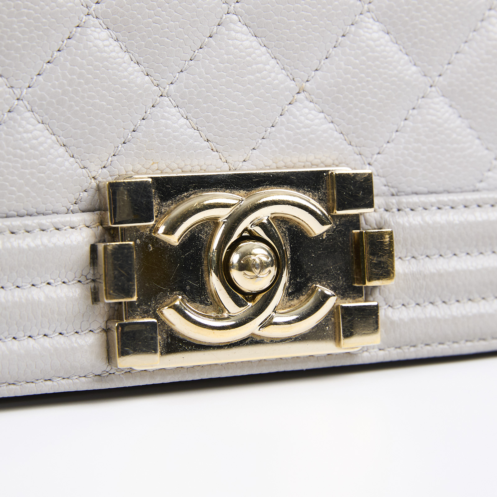 香奈兒 CHANEL Boy 20 小型 口蓋包 A67085 晶片款 灰荔枝牛BOY20 原廠盒子/防塵袋/購買證明