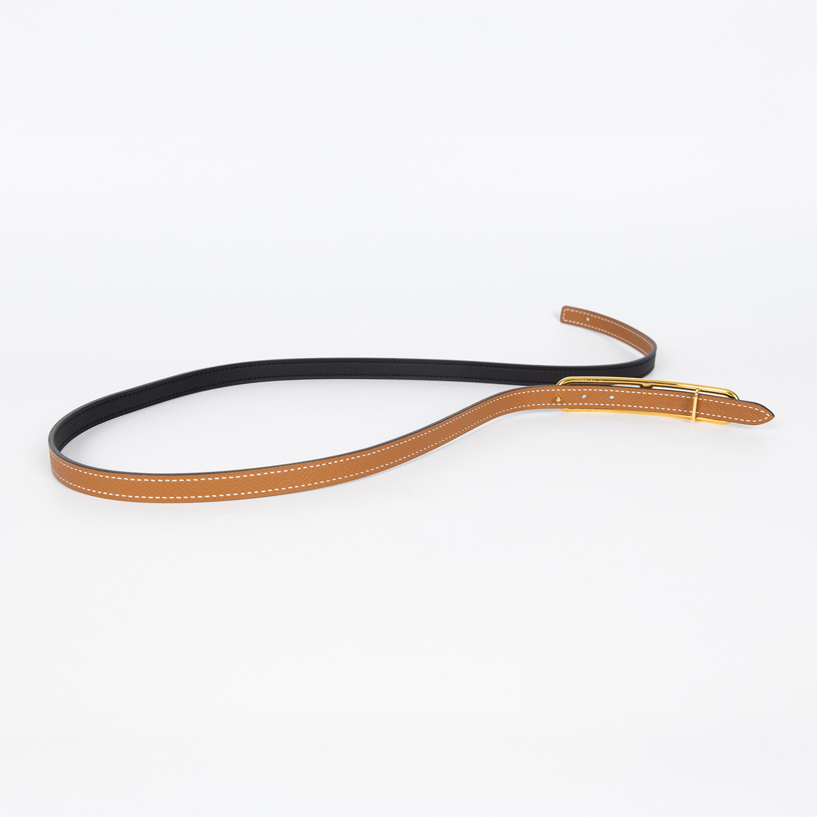 愛馬仕 Hermes Roulis 皮帶釦 雙面皮腰帶 1.3 cm ROB_85 W刻黑金棕雙面ROULIS皮帶#85 防塵袋
