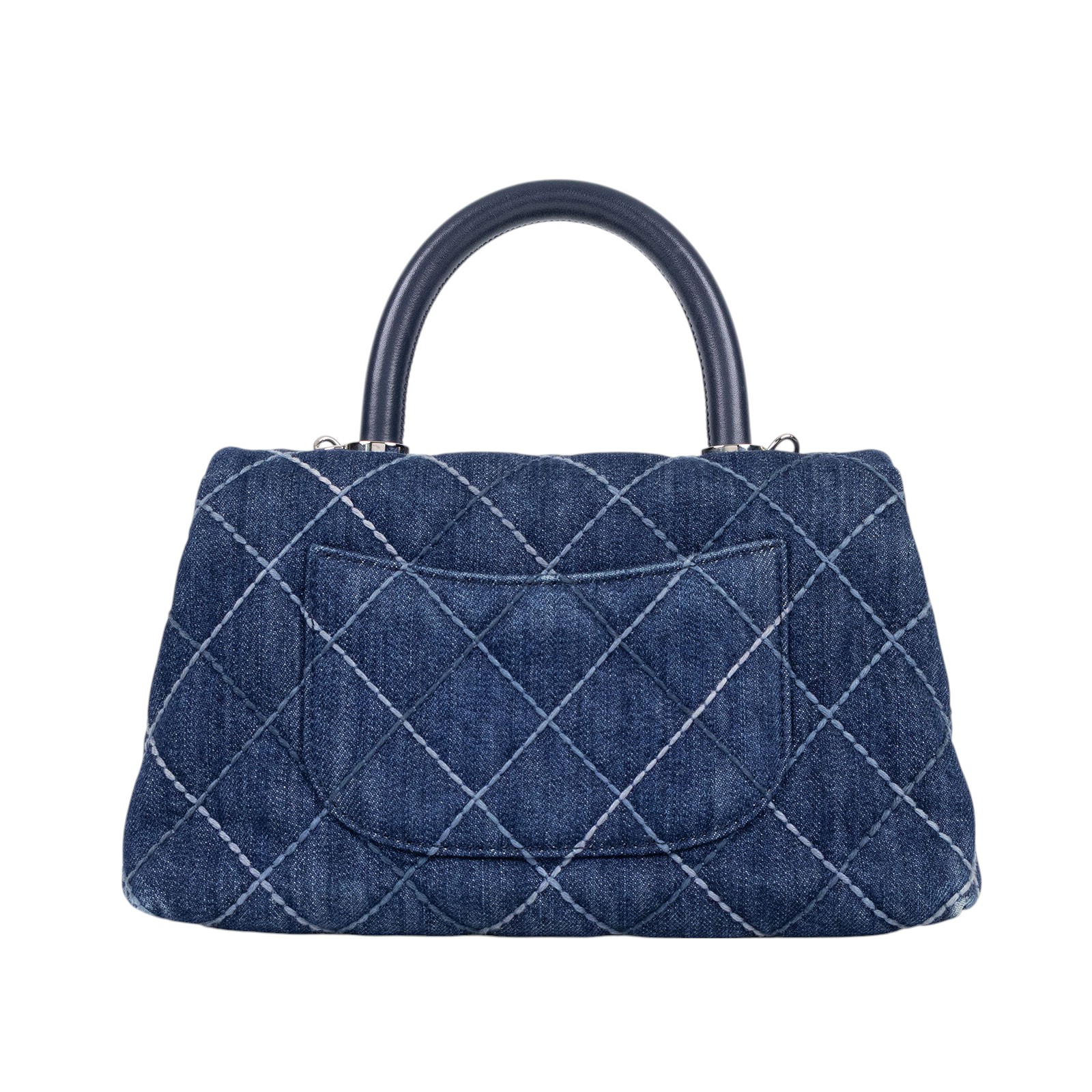 香奈兒 CHANEL Handle 24 手提 口蓋包 A92990 牛仔COCO HANDLE 24CM 背帶/保證卡