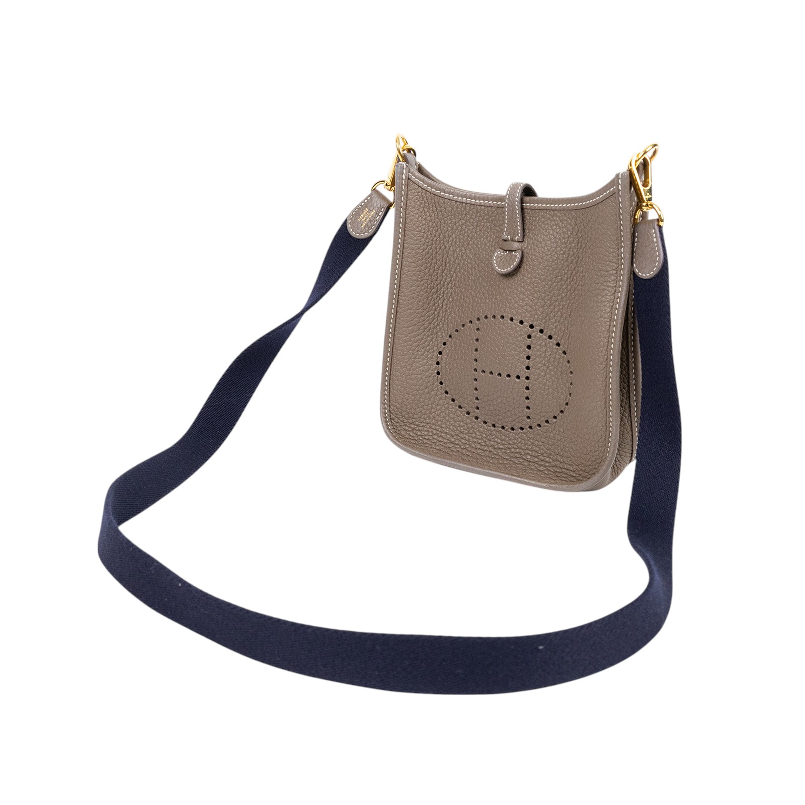 愛馬仕 Hermes Evelyne 16 Amazone bag 伊芙琳包 大象灰 深藍 金色五金 H069426CCBF B刻  原廠盒子/防塵袋/背帶/購買證明