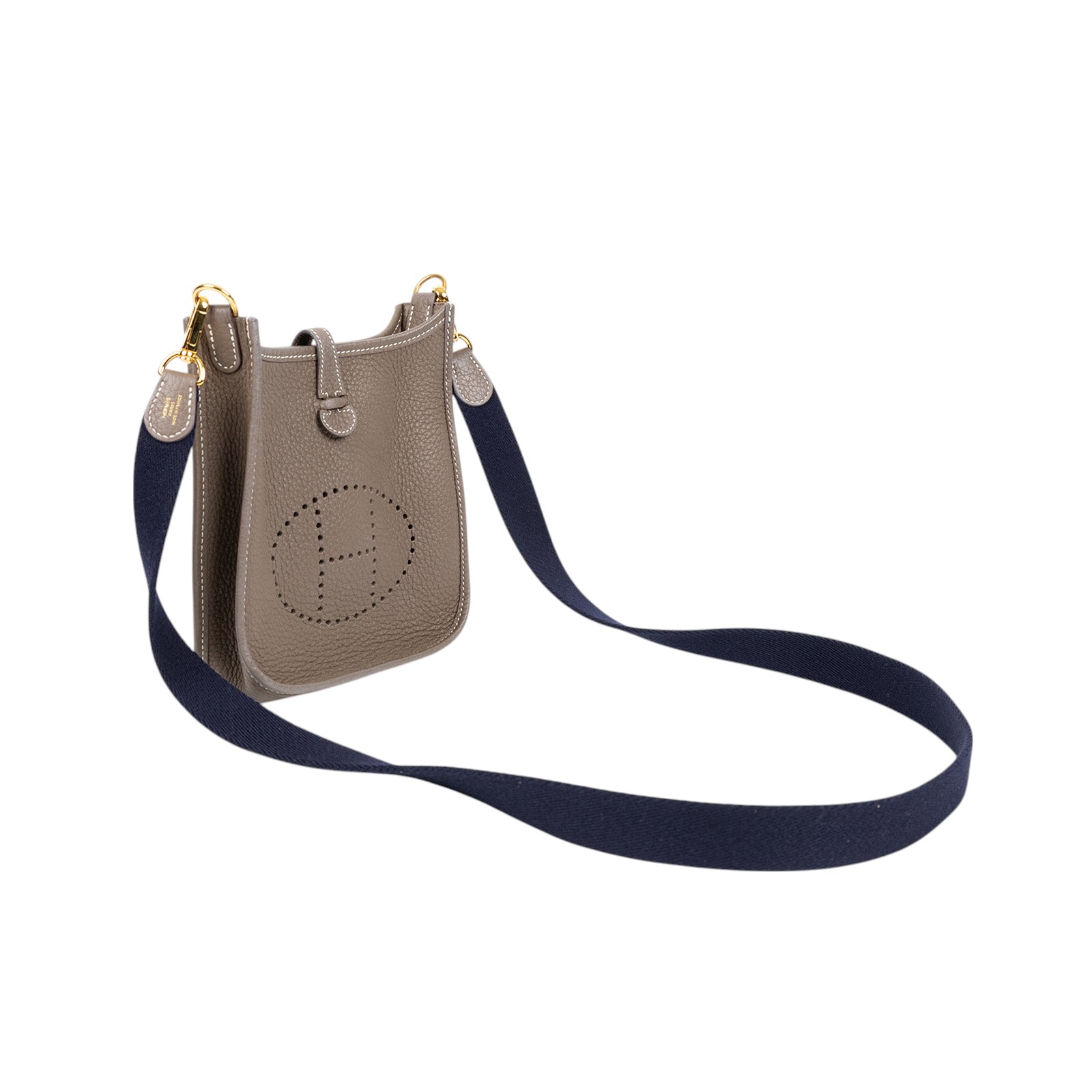 愛馬仕 Hermes Evelyne 16 Amazone bag 伊芙琳包 大象灰 深藍 金色五金 H069426CCBF B刻  原廠盒子/防塵袋/背帶/購買證明