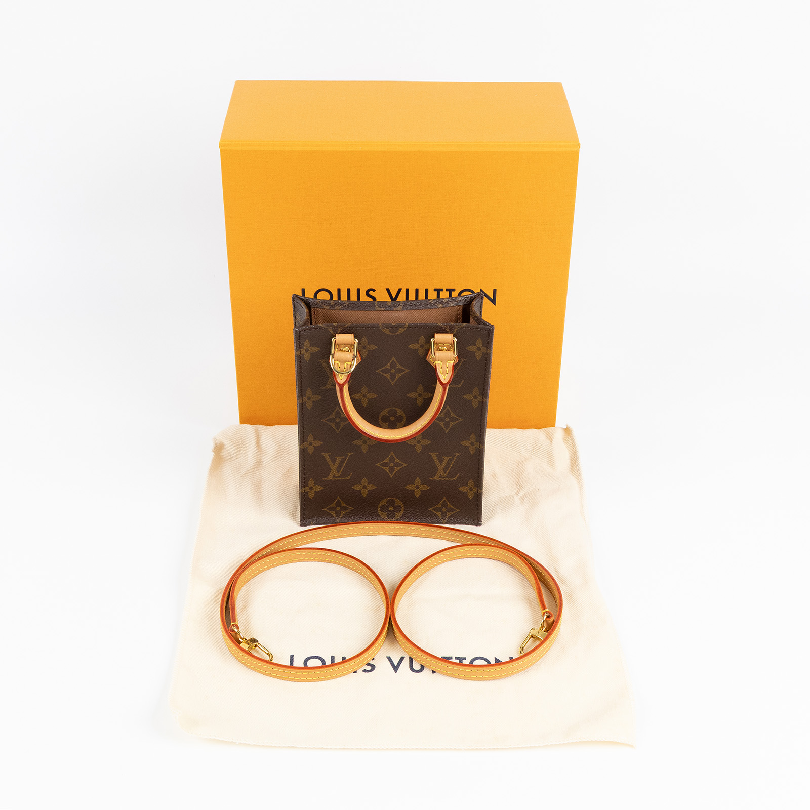 路易威登 LOUIS VUITTON Petit Sac Plat 經典帆布 斜背包 M69442  原廠盒子/防塵袋/背帶