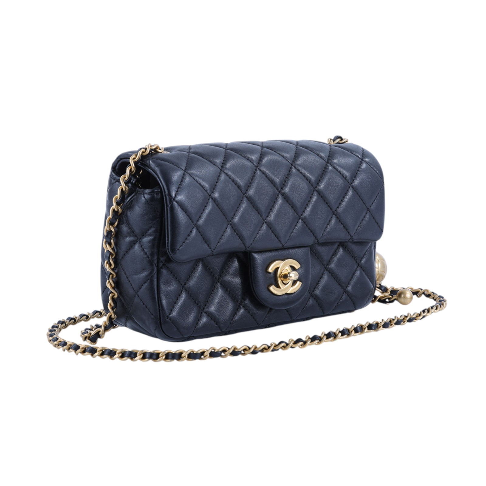 香奈兒 CHANEL 金球款 經典迷你口蓋包 AS1787 晶片款 黑羊金球COCO20 無附屬品