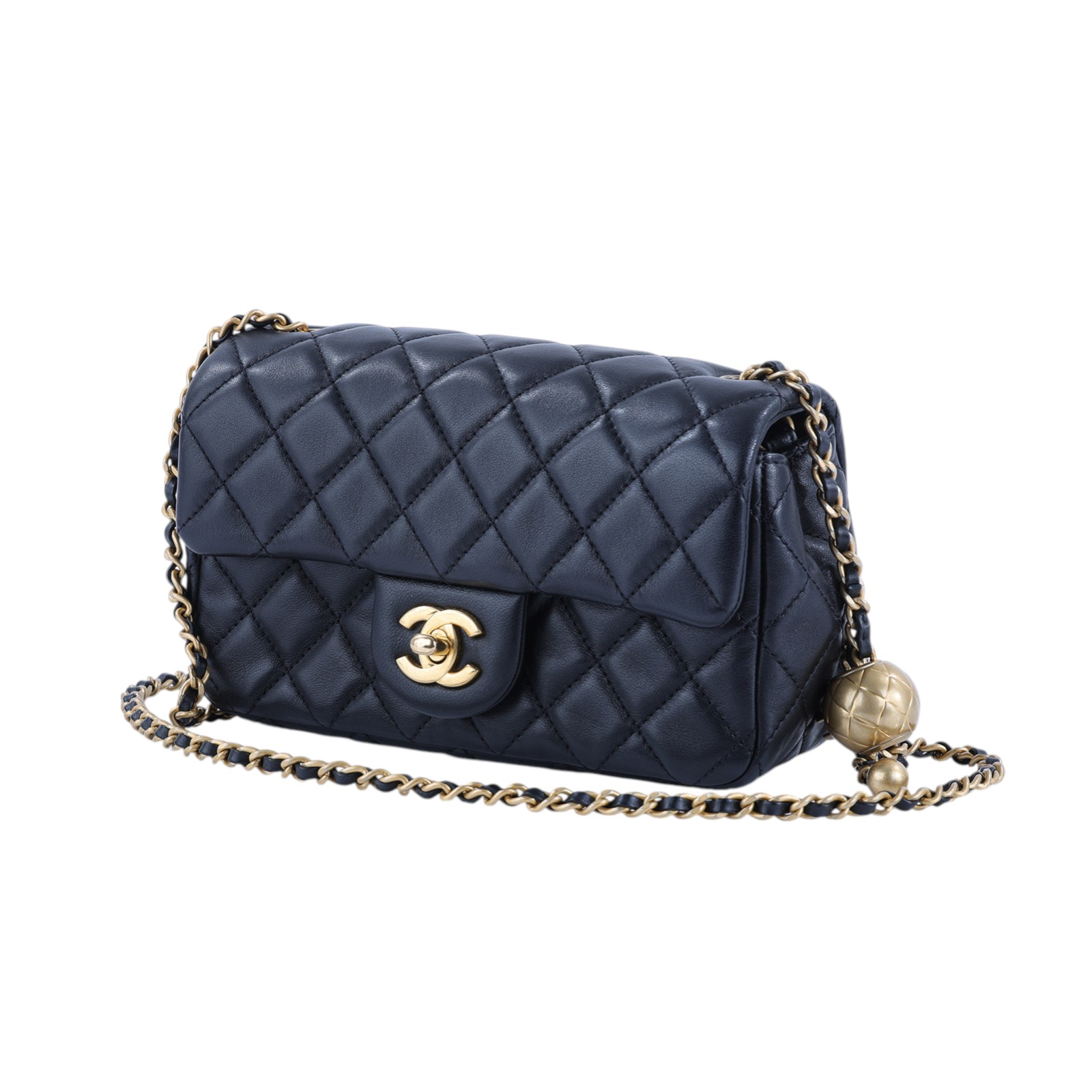 香奈兒 CHANEL 金球款 經典迷你口蓋包 AS1787 晶片款 黑羊金球COCO20 無附屬品