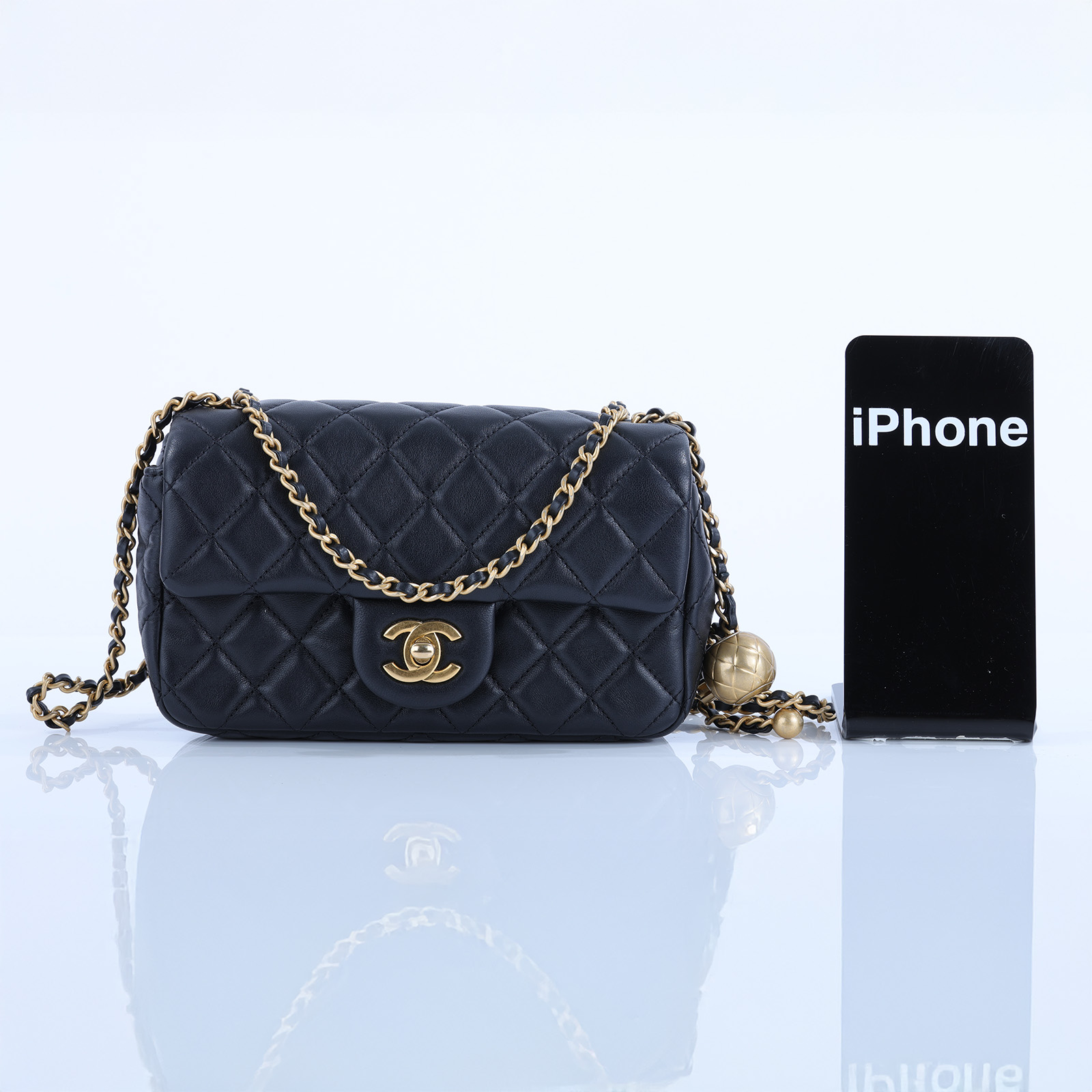 香奈兒 CHANEL 金球款 經典迷你口蓋包 AS1787 晶片款 黑羊金球COCO20 無附屬品