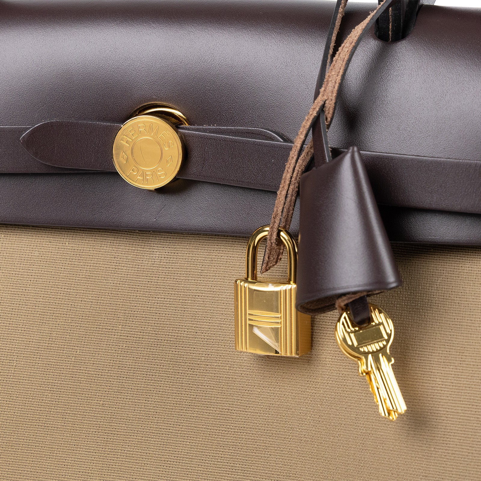 愛馬仕 Hermes Herbag Zip 31 HER31 B刻 咖綠拚色HERBAG31 內袋/鎖組