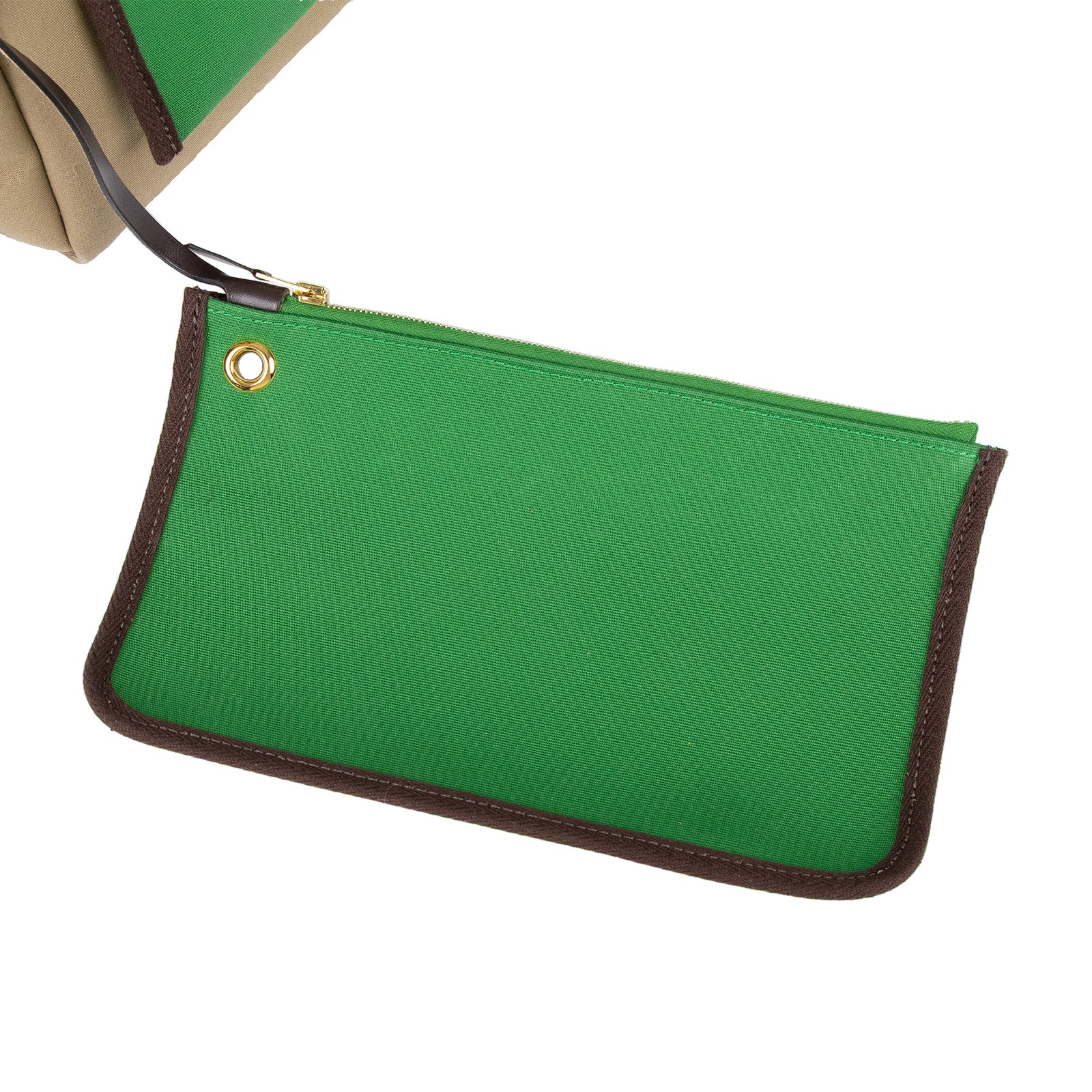 愛馬仕 Hermes Herbag Zip 31 HER31 B刻 咖綠拚色HERBAG31 內袋/鎖組