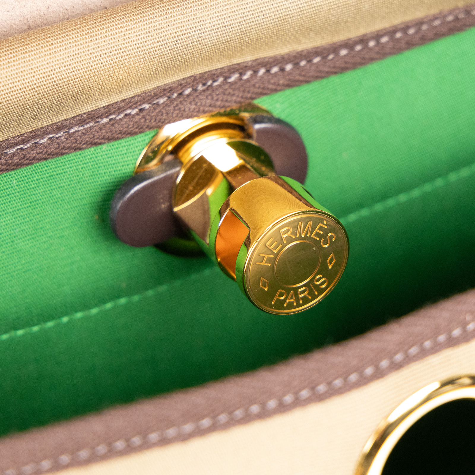 愛馬仕 Hermes Herbag Zip 31 HER31 B刻 咖綠拚色HERBAG31 內袋/鎖組