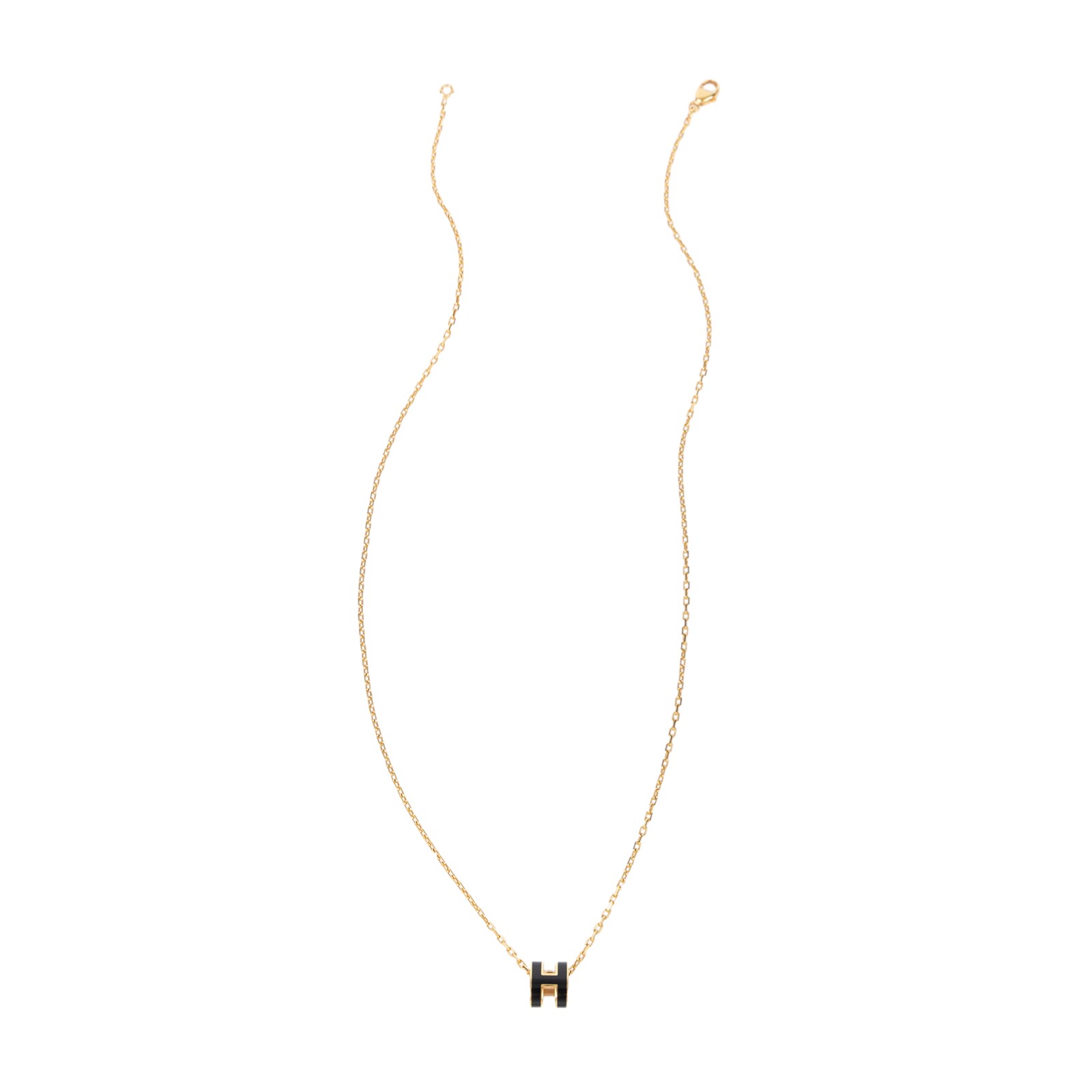 愛馬仕 Hermes Mini Pop H 墜飾 黑色 H147992Fv03 黑金MINI POP H項鍊 無附屬品