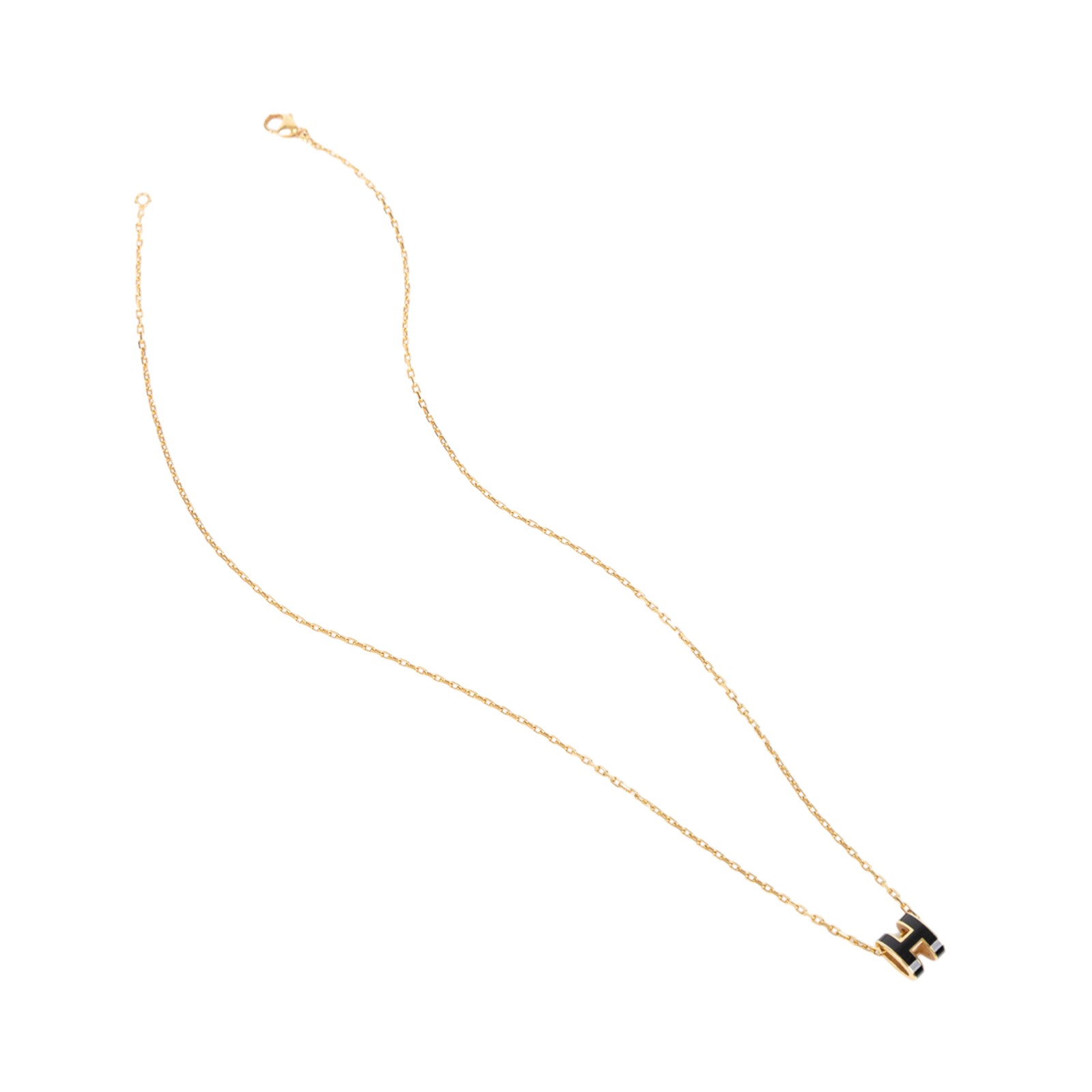 愛馬仕 Hermes Mini Pop H 墜飾 黑色 H147992Fv03 黑金MINI POP H項鍊 無附屬品