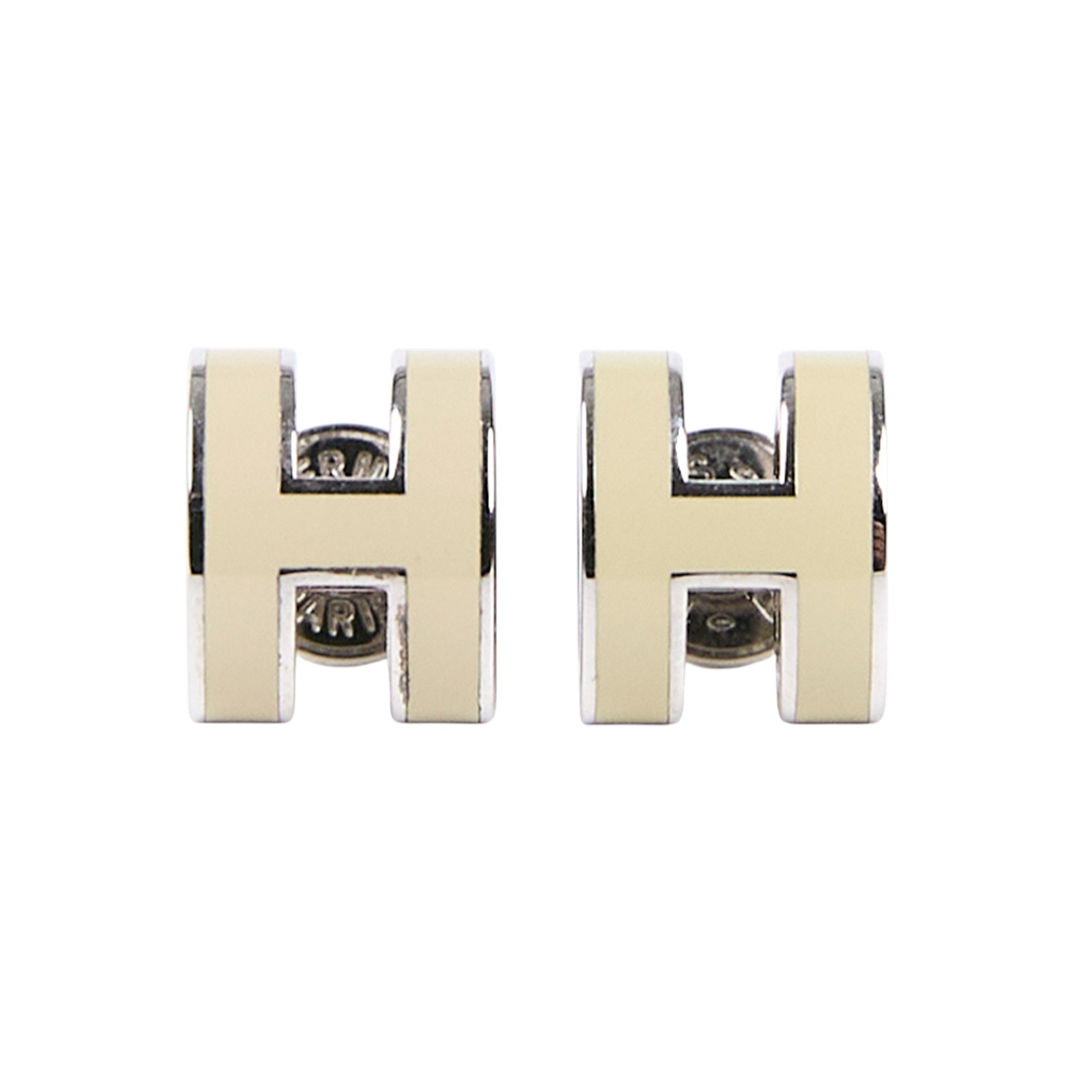 愛馬仕 Hermes Mini Pop H 耳釘 原野橙 H608002FP 灰綠MINI POP H 耳環 原廠盒子