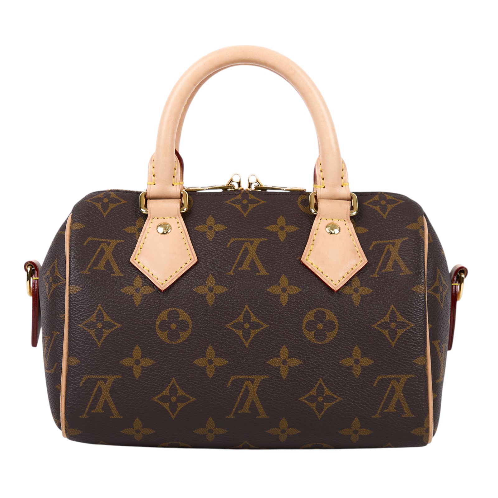 路易威登 LOUIS VUITTON Speedy Bandoulière 20 米色 帆布 手提 斜背 波士頓包 M46222 晶片款  背帶