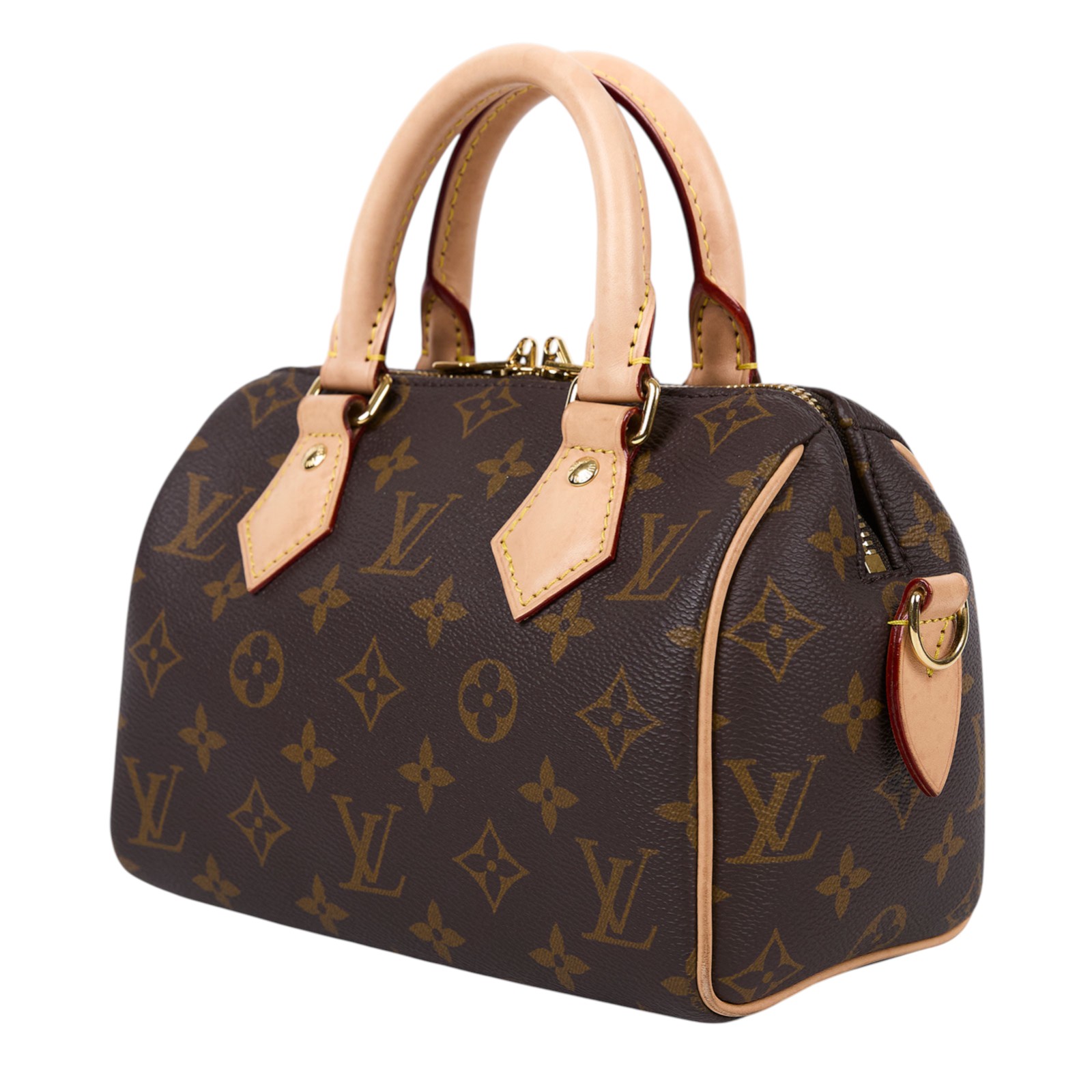 路易威登 LOUIS VUITTON Speedy Bandoulière 20 米色 帆布 手提 斜背 波士頓包 M46222 晶片款  背帶