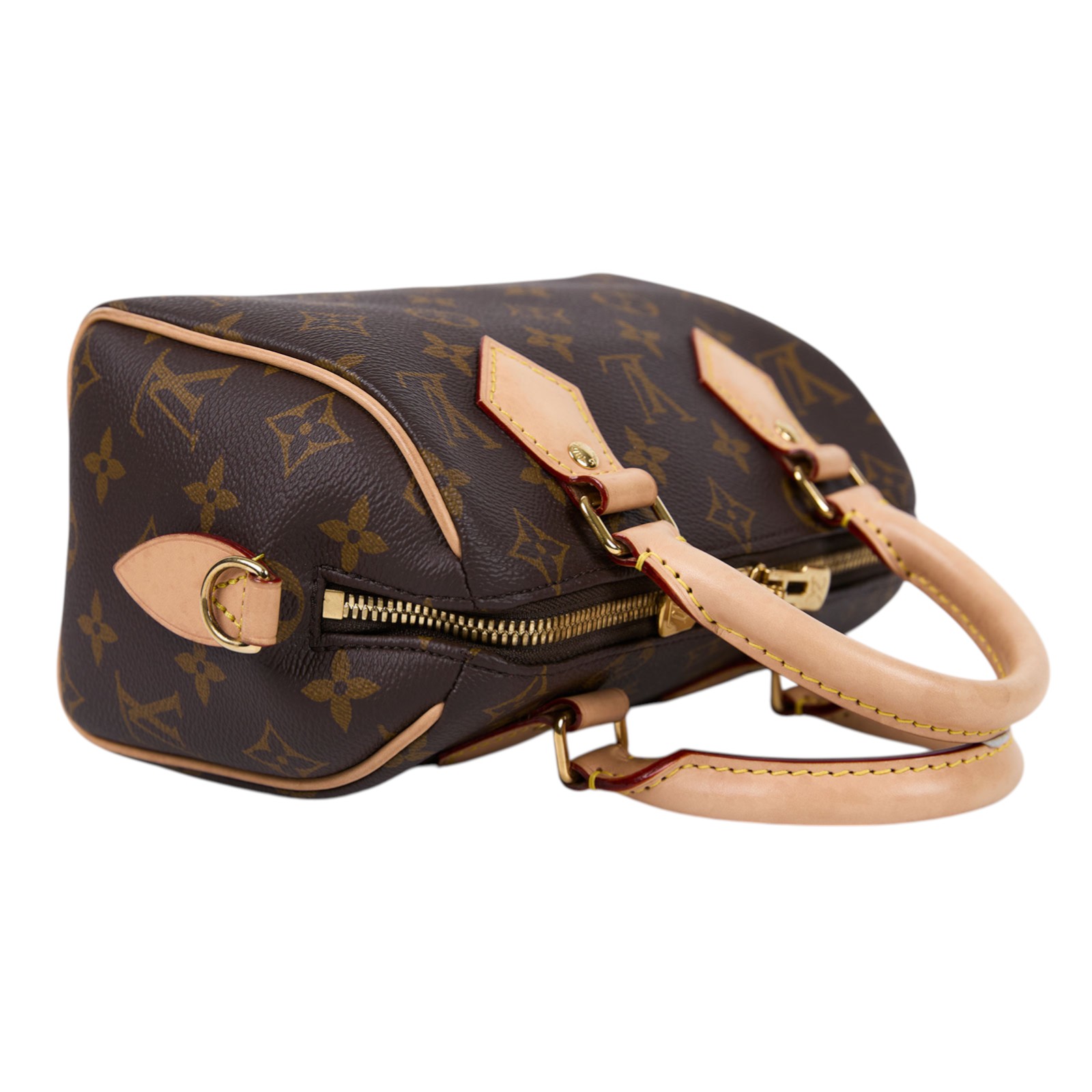 路易威登 LOUIS VUITTON Speedy Bandoulière 20 米色 帆布 手提 斜背 波士頓包 M46222 晶片款  背帶