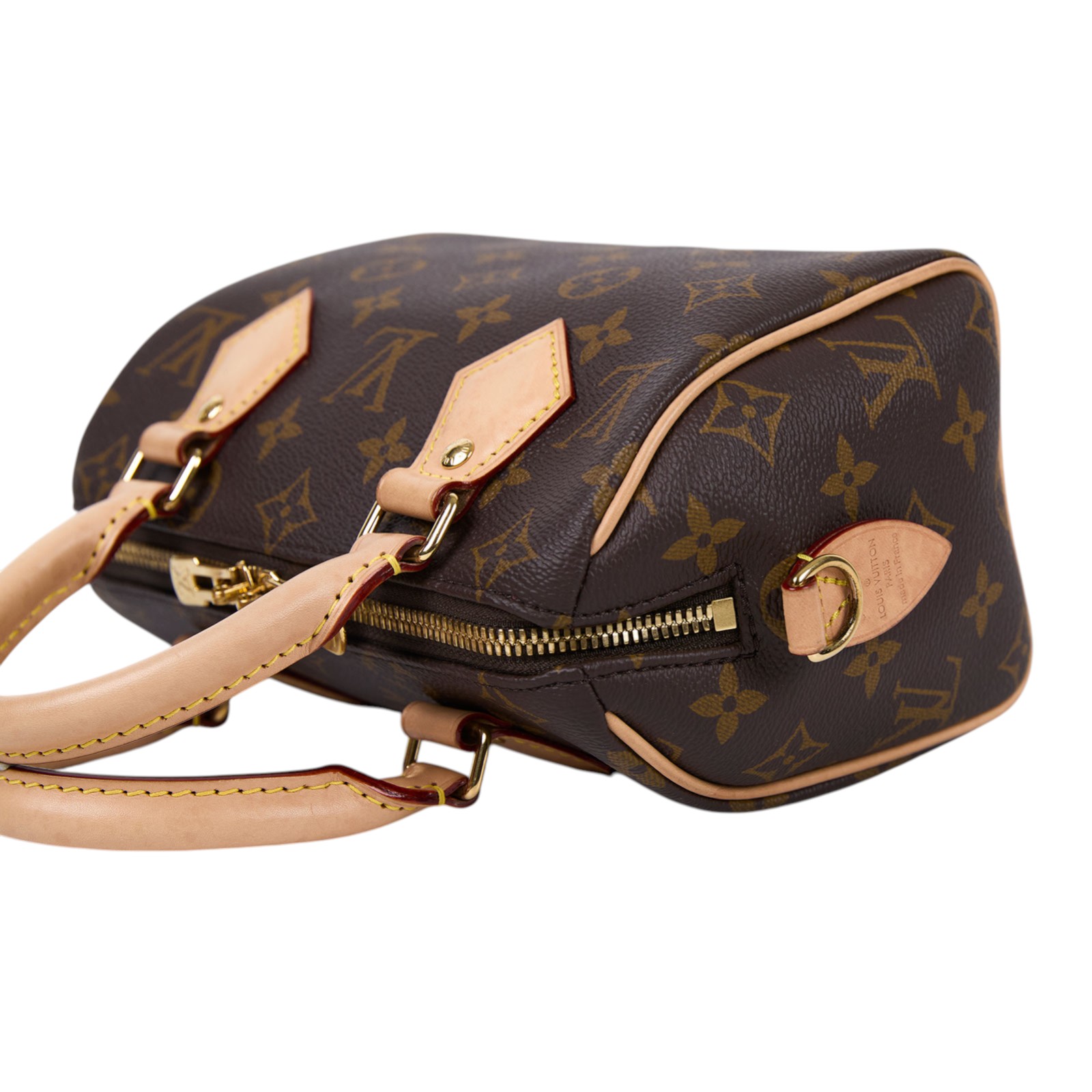 路易威登 LOUIS VUITTON Speedy Bandoulière 20 米色 帆布 手提 斜背 波士頓包 M46222 晶片款  背帶