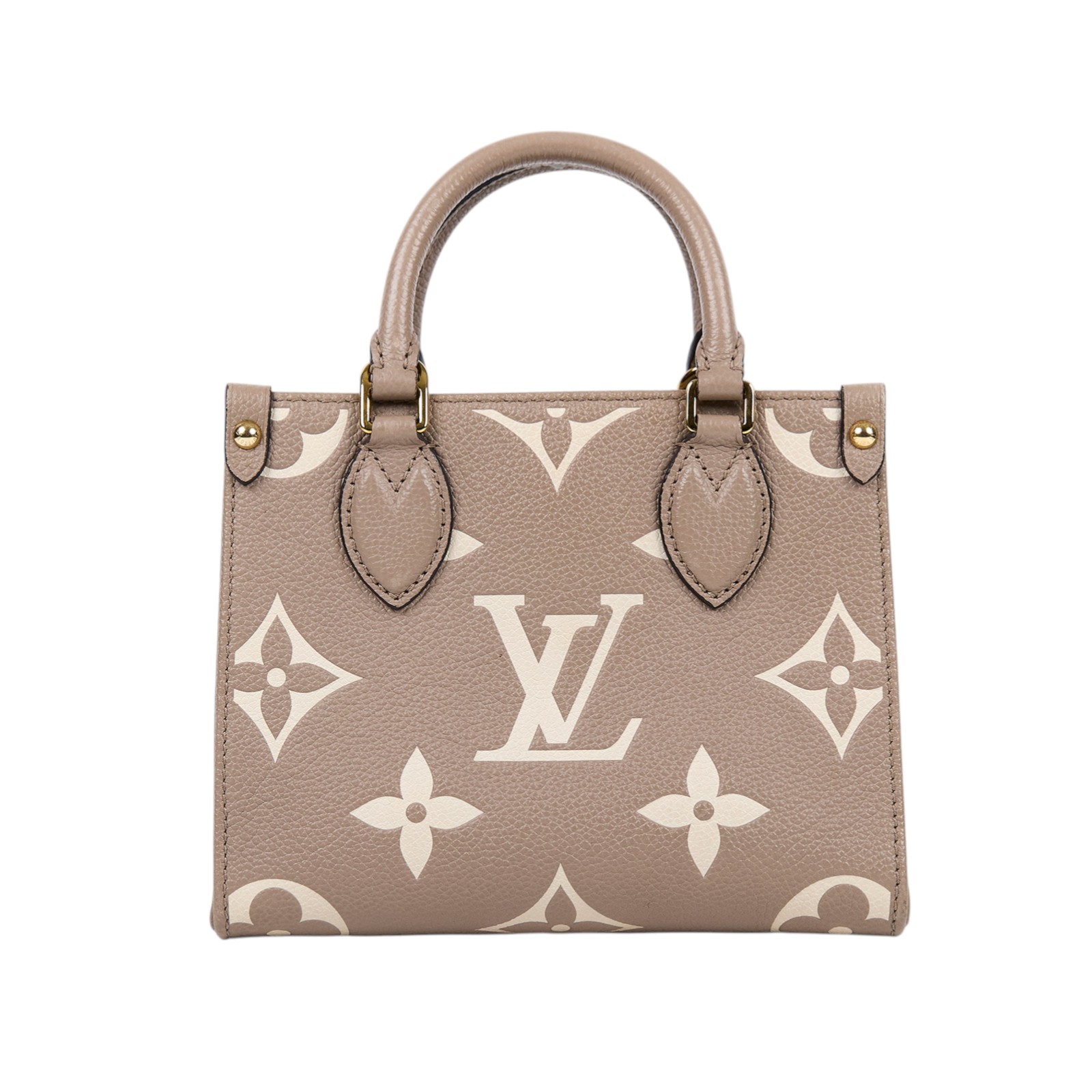 路易威登 LOUIS VUITTON OnTheGo BB 迷你 手提袋 單肩包 Dove 灰色 Cream色 M47054 晶片款  原廠盒子/防塵袋/背帶/購買證明