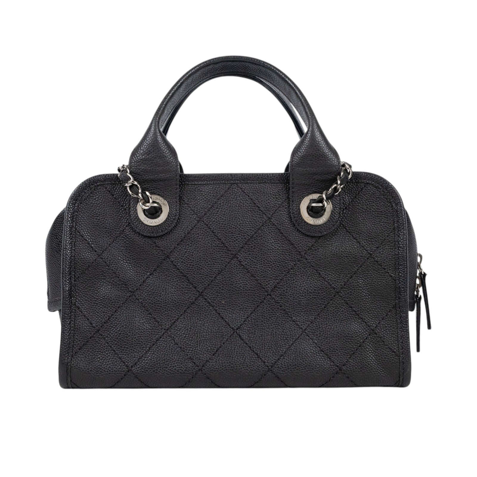 香奈兒 CHANEL DEAUVILLE 保齡球包 A92757 20開黑銀Deauville手提2WAY 原廠盒子/保證卡