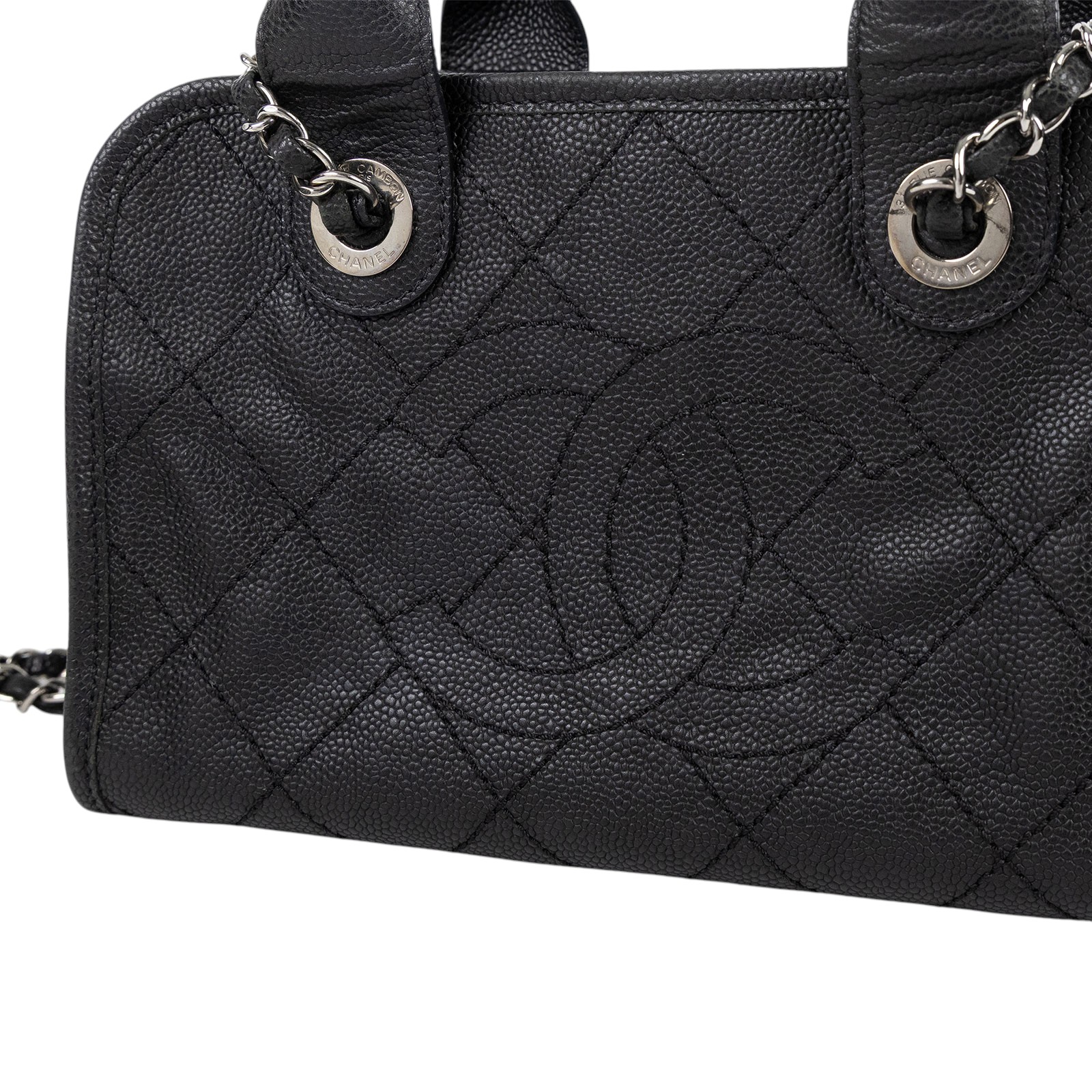 香奈兒 CHANEL DEAUVILLE 保齡球包 A92757 20開黑銀Deauville手提2WAY 原廠盒子/保證卡