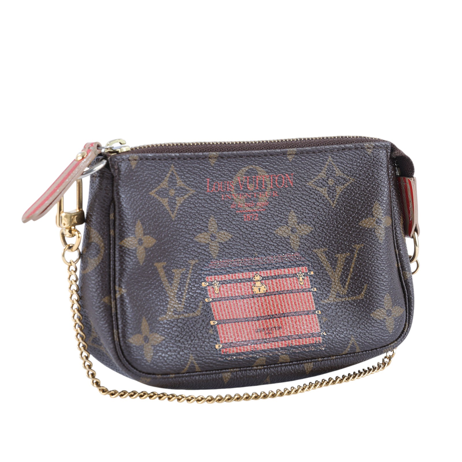 路易威登 LOUIS VUITTON Pochette Accessoires Trunks & Locks 鏈帶包 M60417  原廠盒子/防塵袋