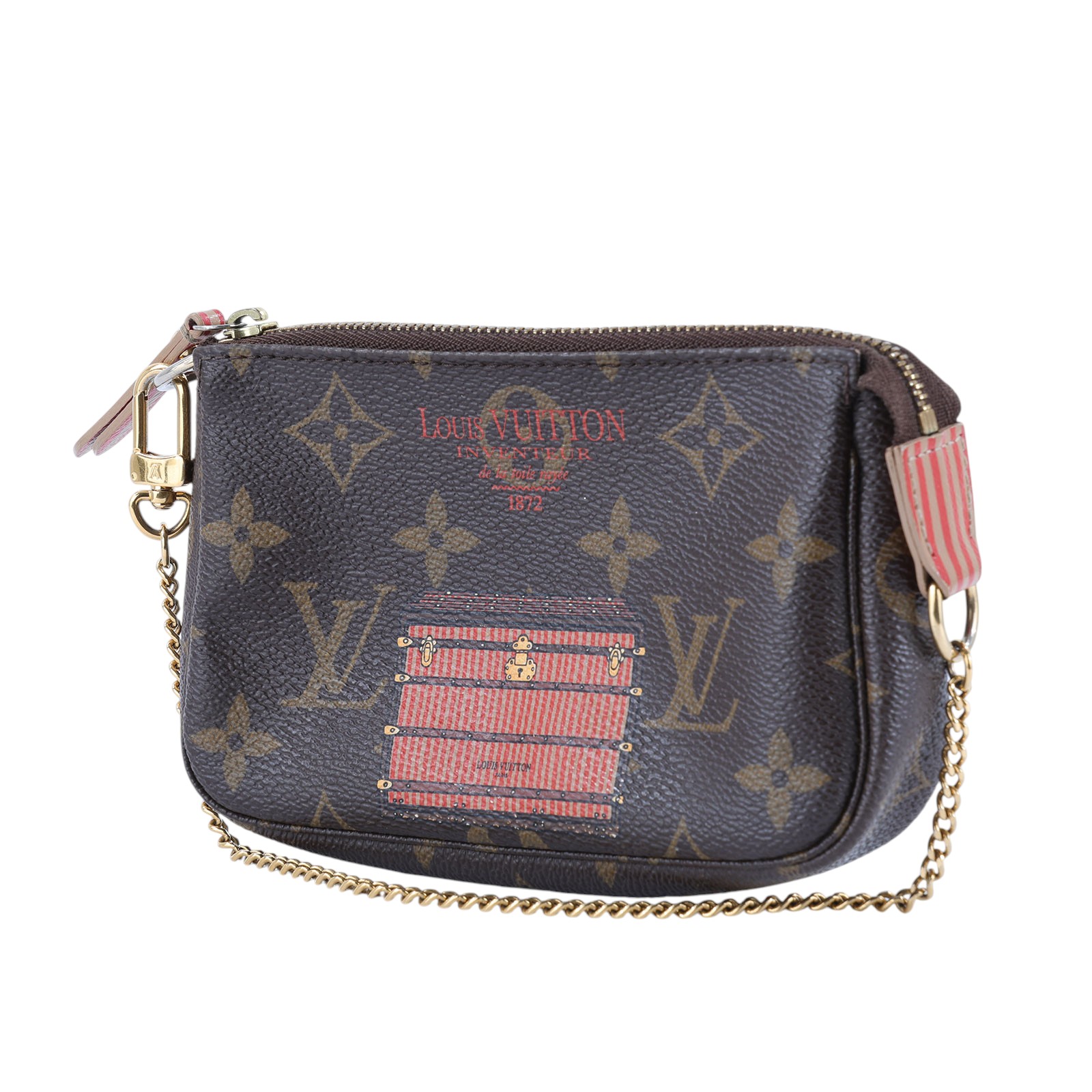 路易威登 LOUIS VUITTON Pochette Accessoires Trunks & Locks 鏈帶包 M60417  原廠盒子/防塵袋