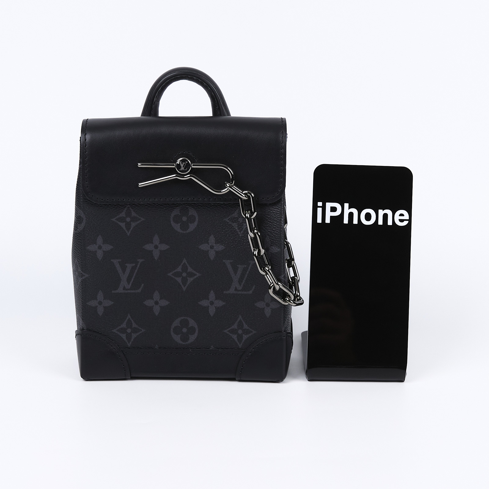 路易威登 LOUIS VUITTON Nano Steamer 肩背包 M82774 晶片款 黑原花NANO STEAMER肩背包 原廠盒子/防塵袋/背帶