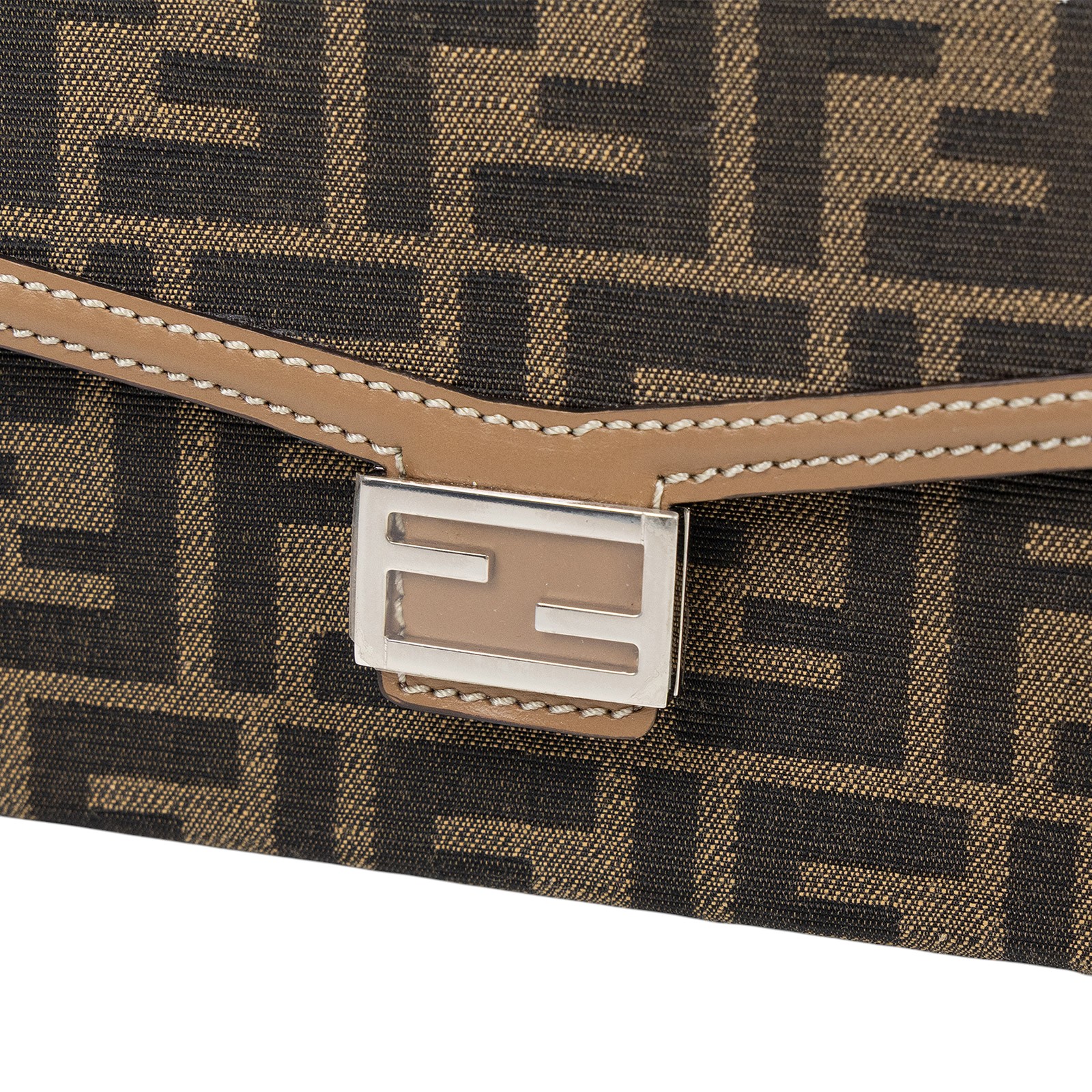 芬迪 FENDI Mini Soft Trunk Baguette 帆布 斜背手機包 7AS139AFBV  原廠盒子/防塵袋/背帶/保證卡/購買證明影本