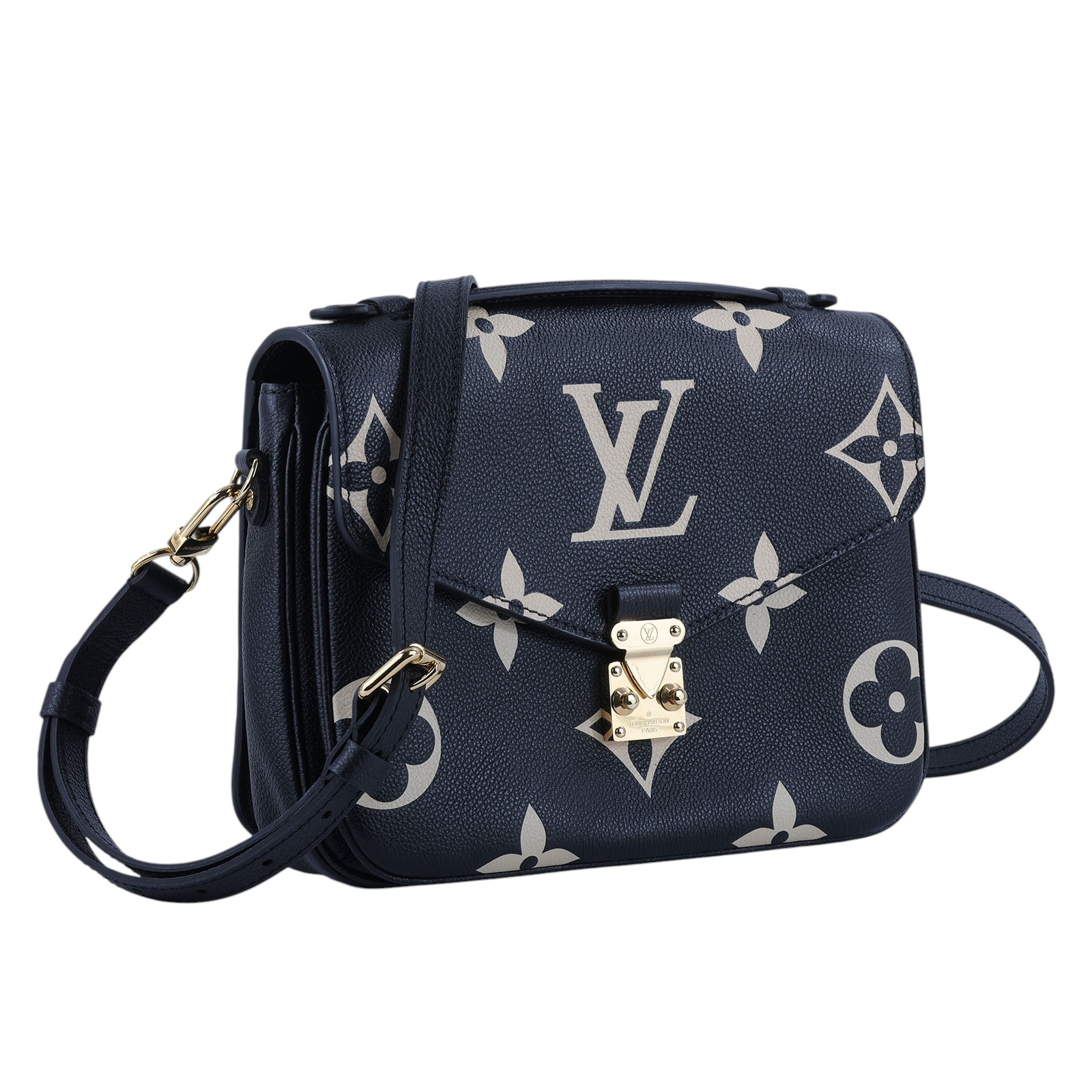 路易威登 LOUIS VUITTON Pochette Métis LOGO 牛皮 釦式 手提 斜背包 M45773 晶片款  背帶