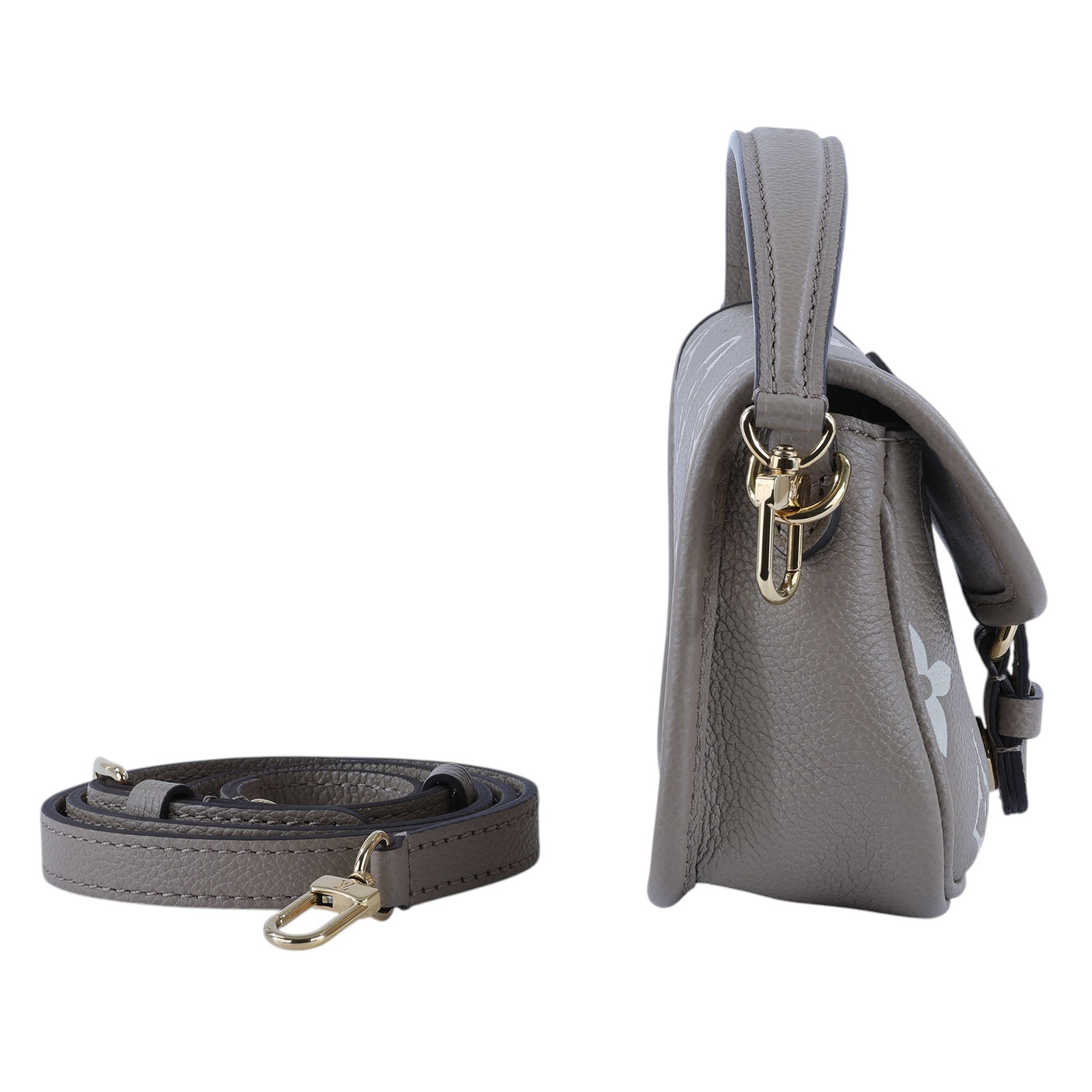 路易威登 LOUIS VUITTON Nano Diane 腋下包法棍 單肩背包 斑鳩灰 奶油色 M83300 晶片款  背帶2/購買證明