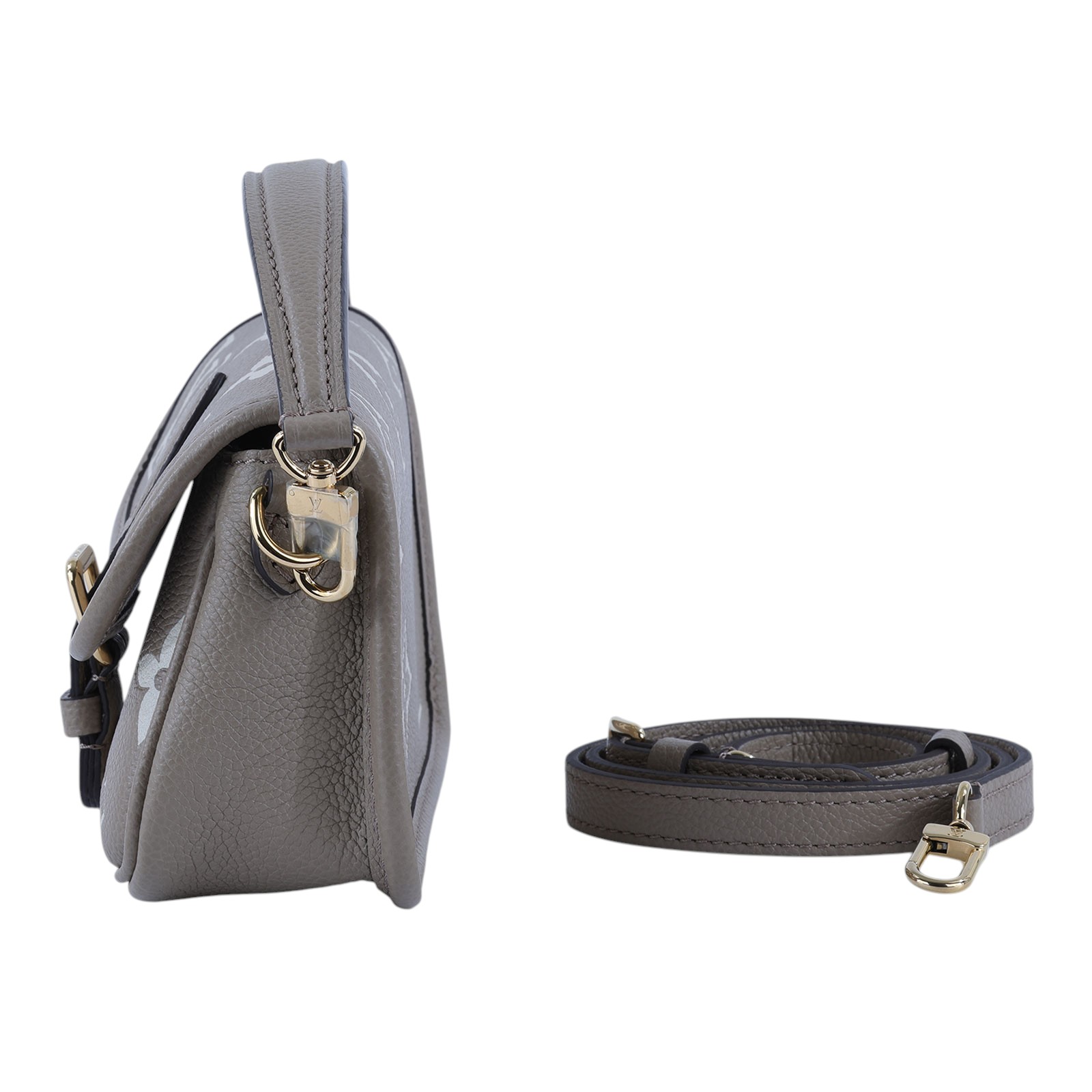 路易威登 LOUIS VUITTON Nano Diane 腋下包法棍 單肩背包 斑鳩灰 奶油色 M83300 晶片款  背帶2/購買證明