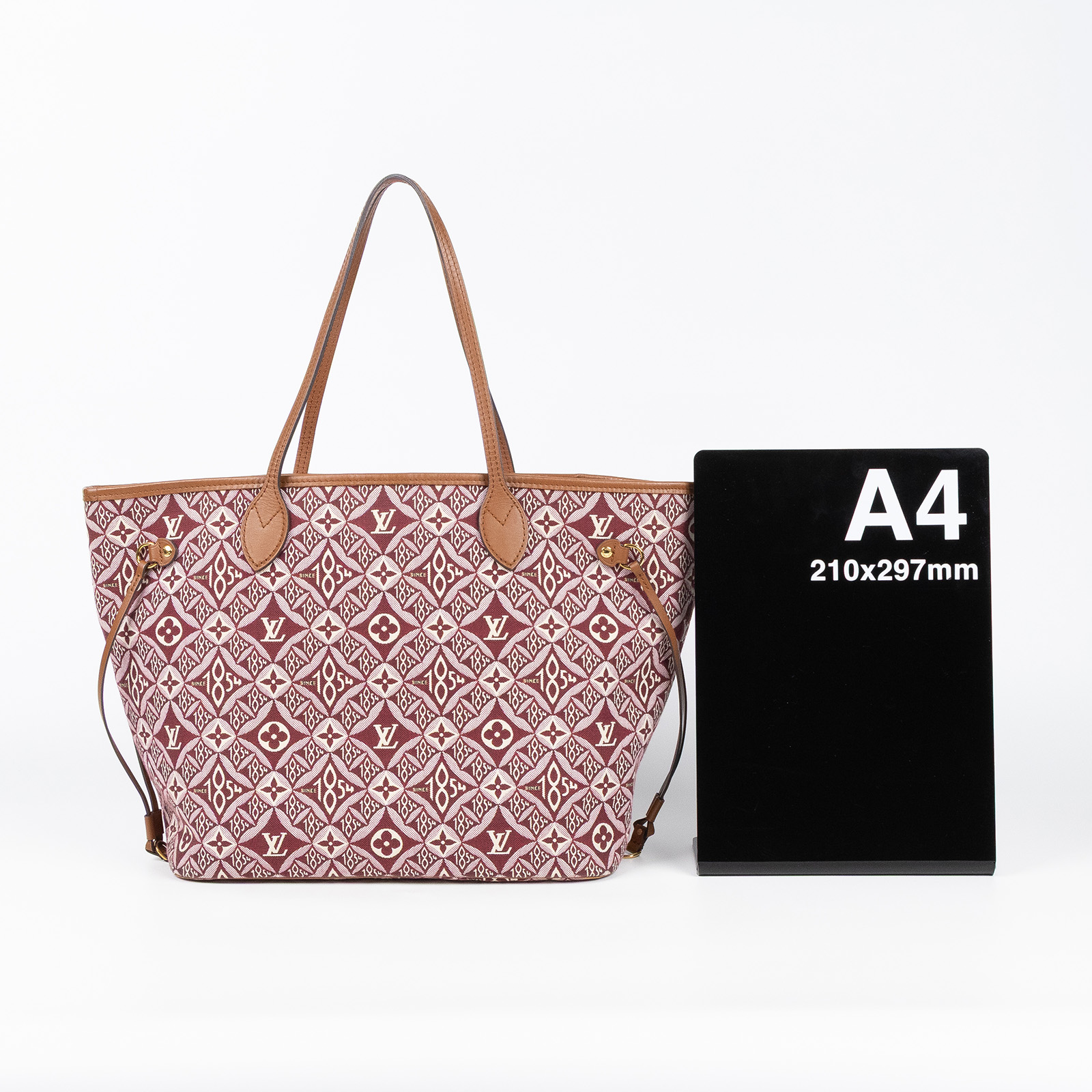 路易威登 LOUIS VUITTON Neverfull MM 肩背購物包 M57273 紅帆布1854 NEVERFULL MM 防塵袋/內袋