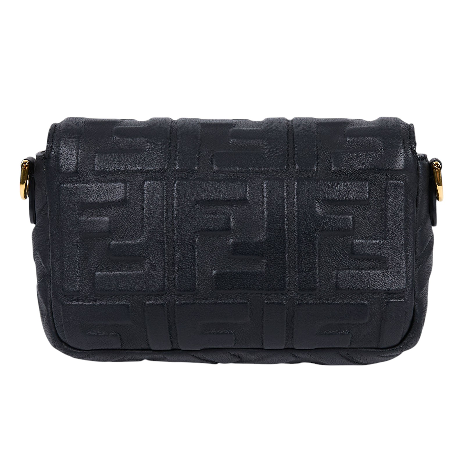 芬迪 FENDI 迷你 Baguette 納帕軟皮 8BS017A72V 黑FF皮革法棍包 2WAY 防塵袋/背帶2