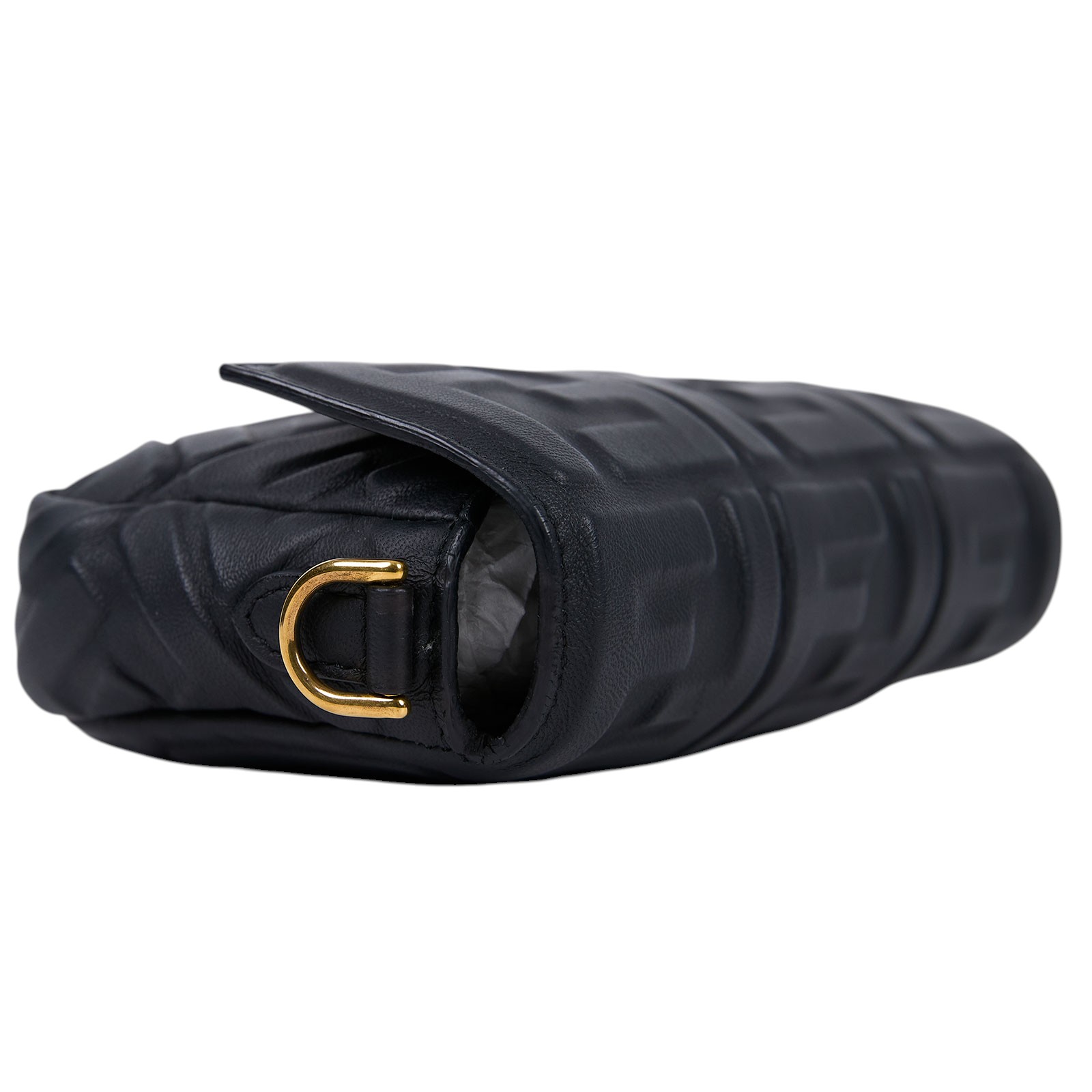 芬迪 FENDI 迷你 Baguette 納帕軟皮 8BS017A72V 黑FF皮革法棍包 2WAY 防塵袋/背帶2