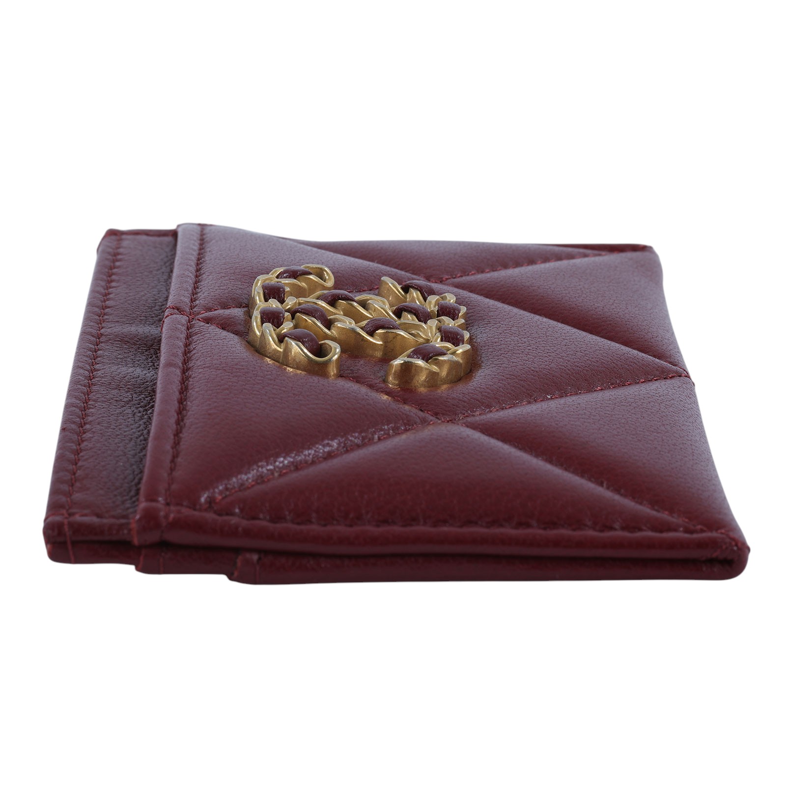 香奈兒 CHANEL 19 菱格紋 錢包 卡夾 AP1167 晶片款 酒紅羊金釦19卡夾 原廠盒子/防塵袋