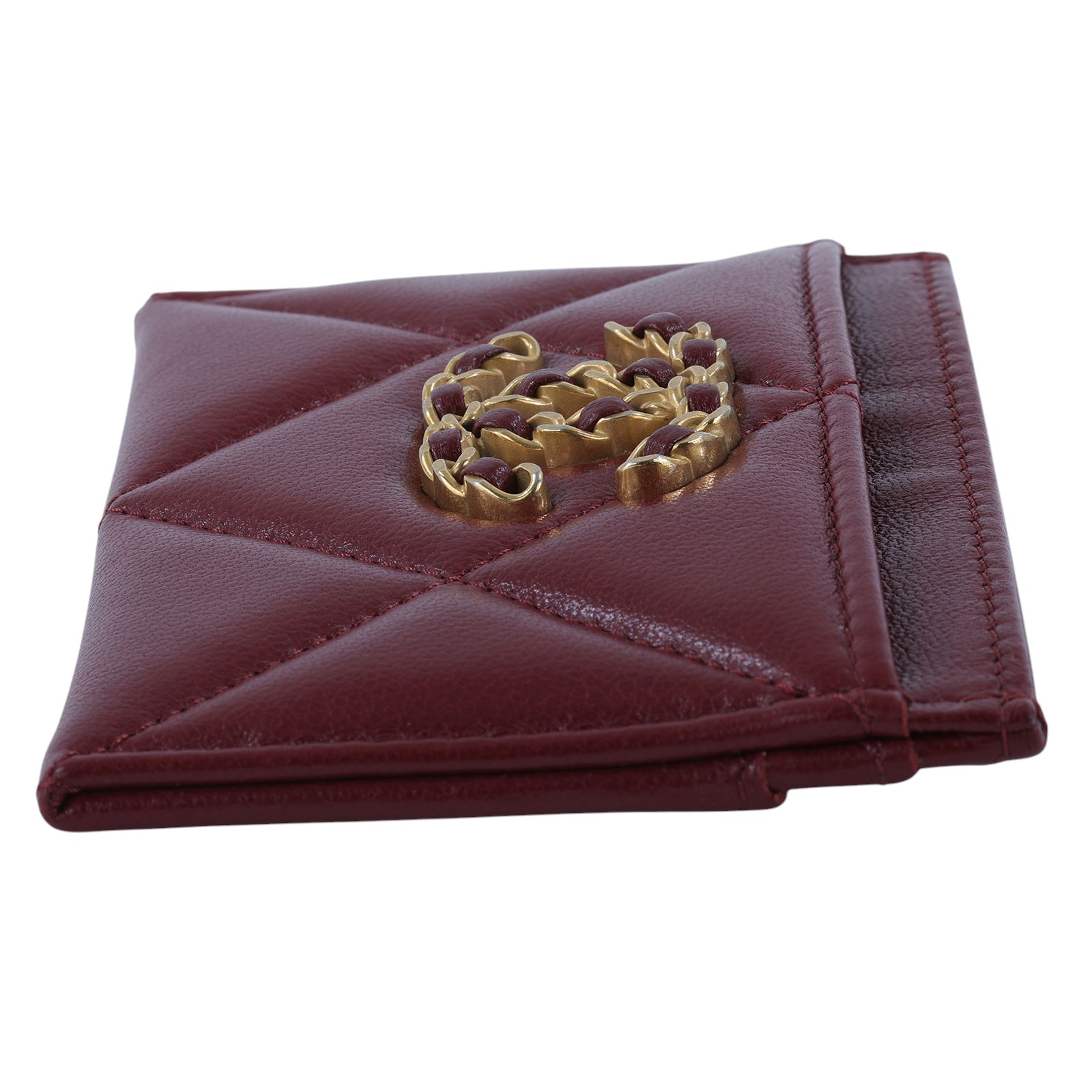 香奈兒 CHANEL 19 菱格紋 錢包 卡夾 AP1167 晶片款 酒紅羊金釦19卡夾 原廠盒子/防塵袋