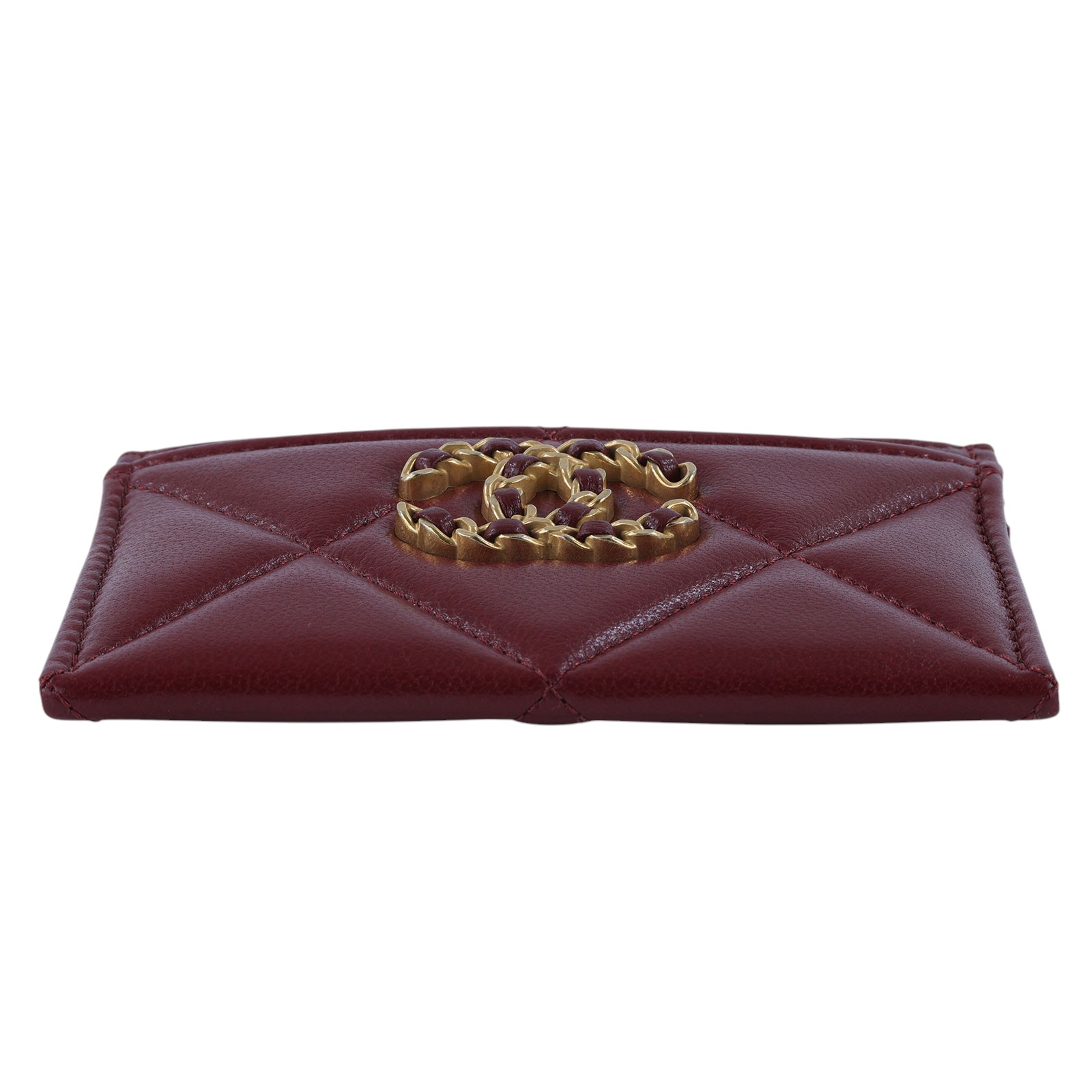 香奈兒 CHANEL 19 菱格紋 錢包 卡夾 AP1167 晶片款 酒紅羊金釦19卡夾 原廠盒子/防塵袋