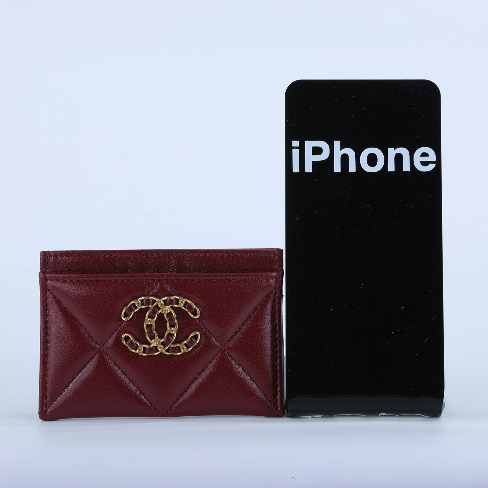 香奈兒 CHANEL 19 菱格紋 錢包 卡夾 AP1167 晶片款 酒紅羊金釦19卡夾 原廠盒子/防塵袋