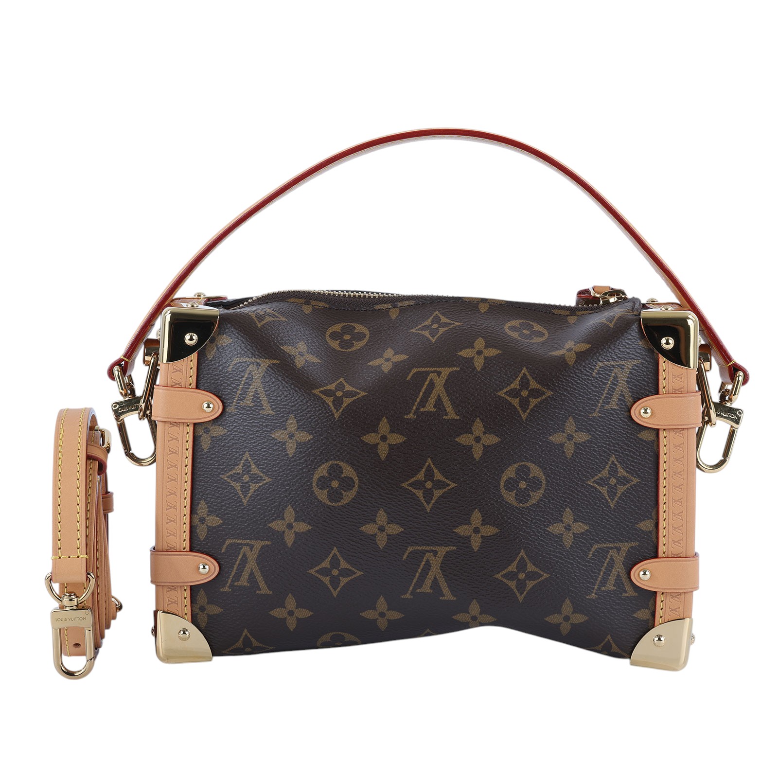 路易威登 LOUIS VUITTON Side Trunk MM 老花 手提 肩背 箱包 M46358 晶片款  原廠盒子/防塵袋/背帶2